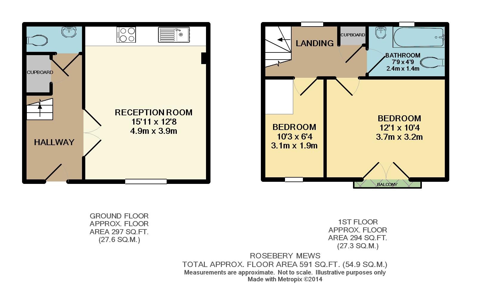 2 bed terraced house for sale in Rosebery Mews, Rosebery Road, London