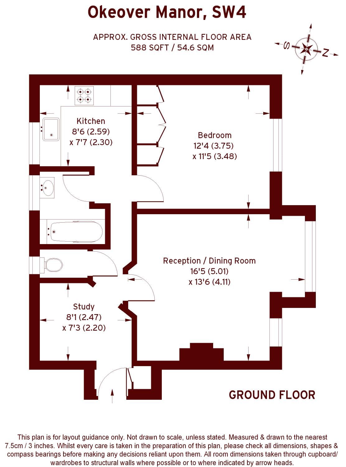 1 bed flat to rent in Okeover Manor, Clapham Common North Side, London