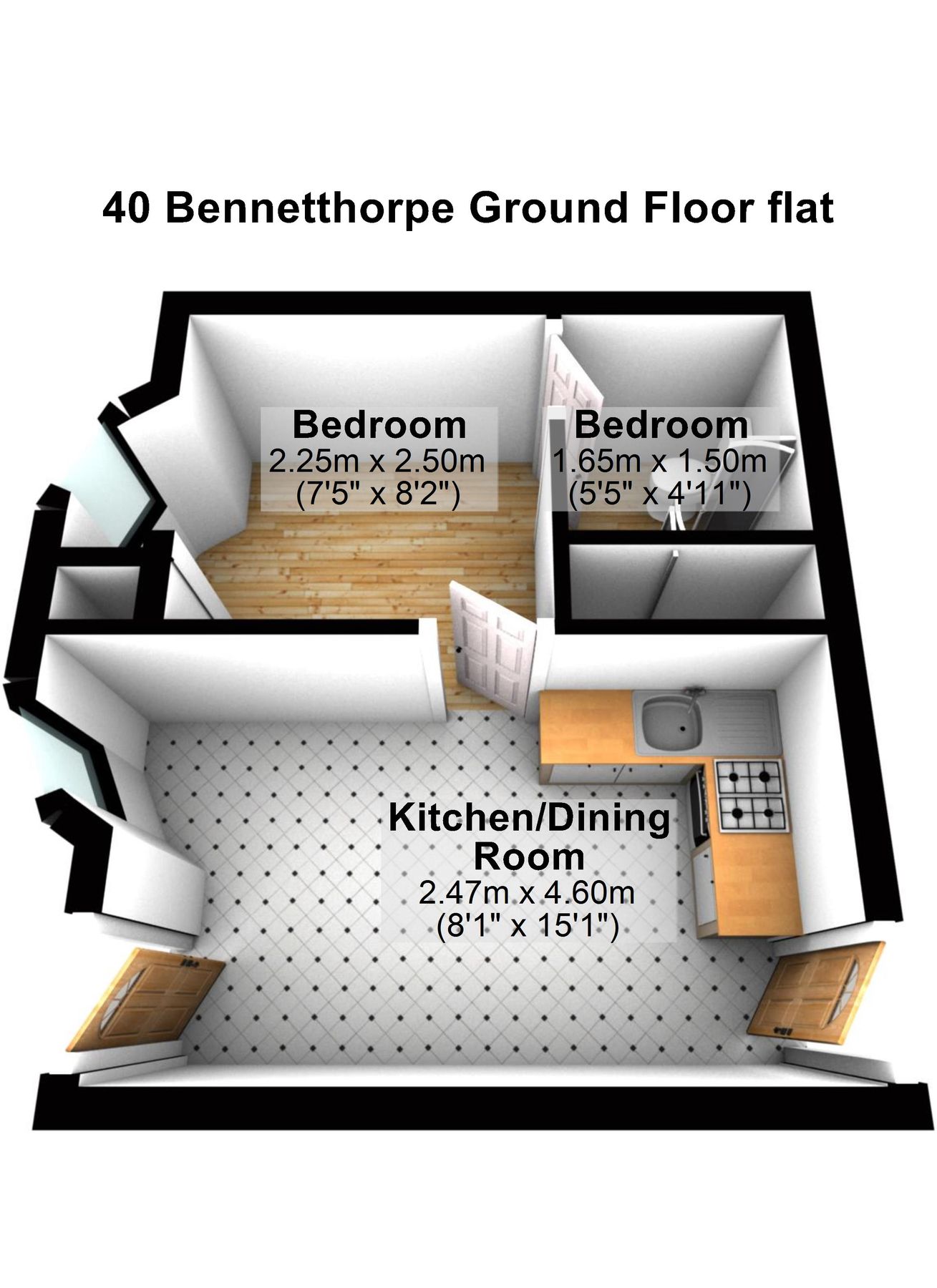 1 bed flat to rent in Flat B, 42 Doncaster, South