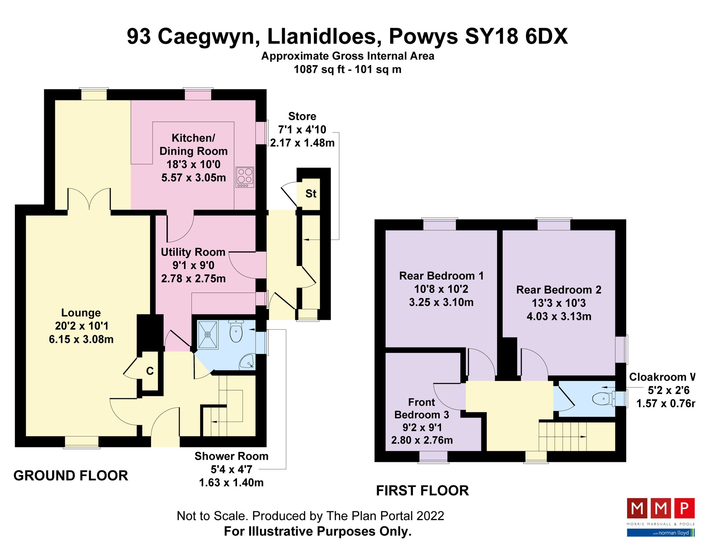 3 bed semidetached house for sale in Caegwyn, Llanidloes, Powys SY18