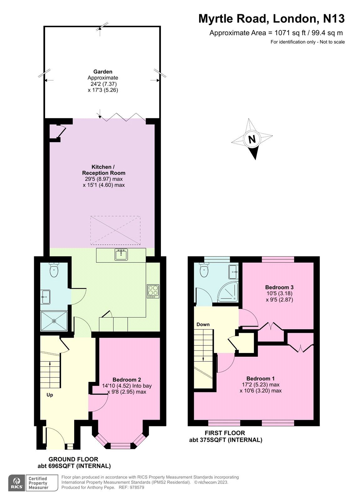 3 bed terraced house for sale in Myrtle Road, Palmers Green, London N13