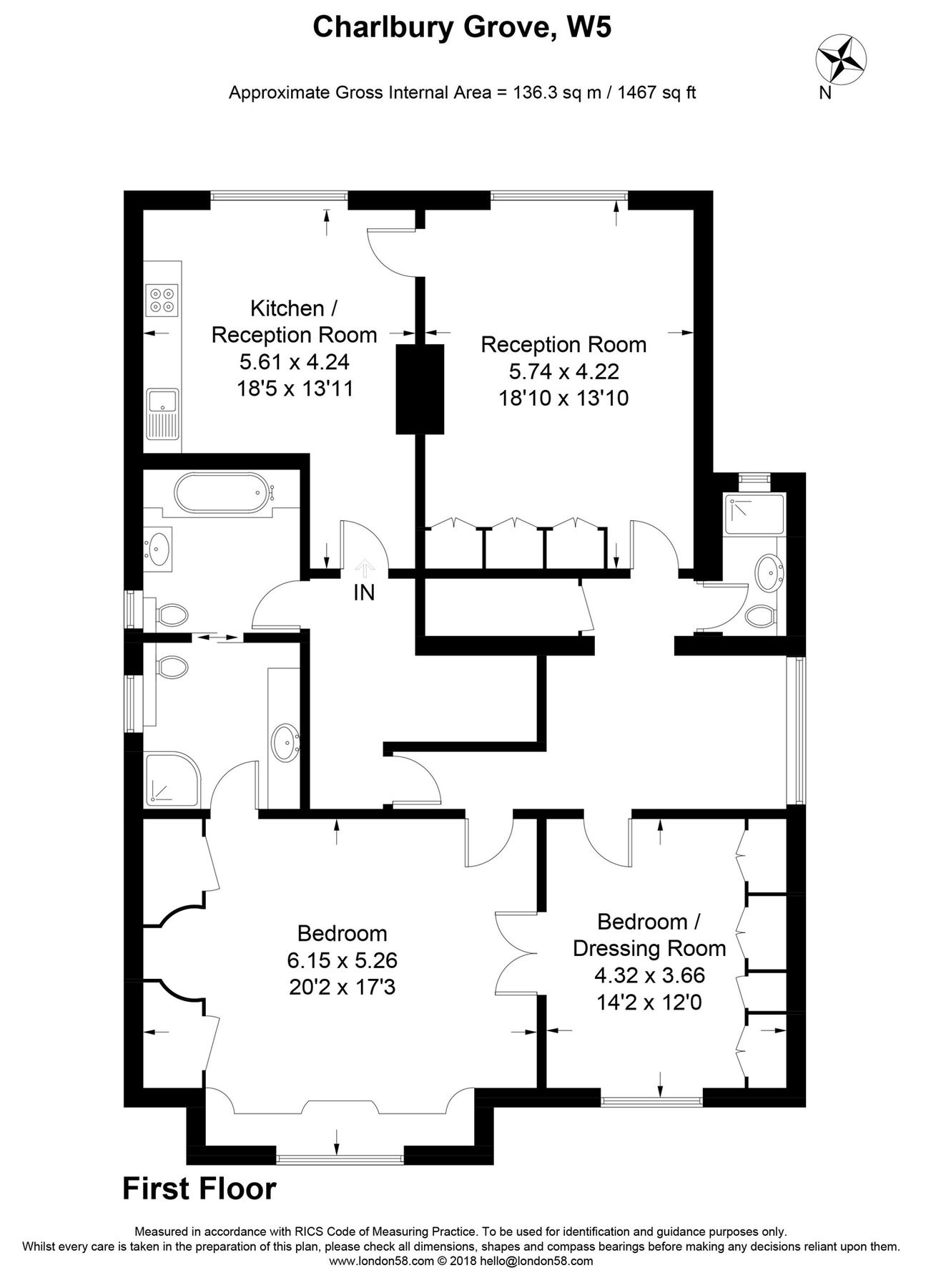 1 bed flat to rent in Charlbury Grove, Ealing W5 Zoopla