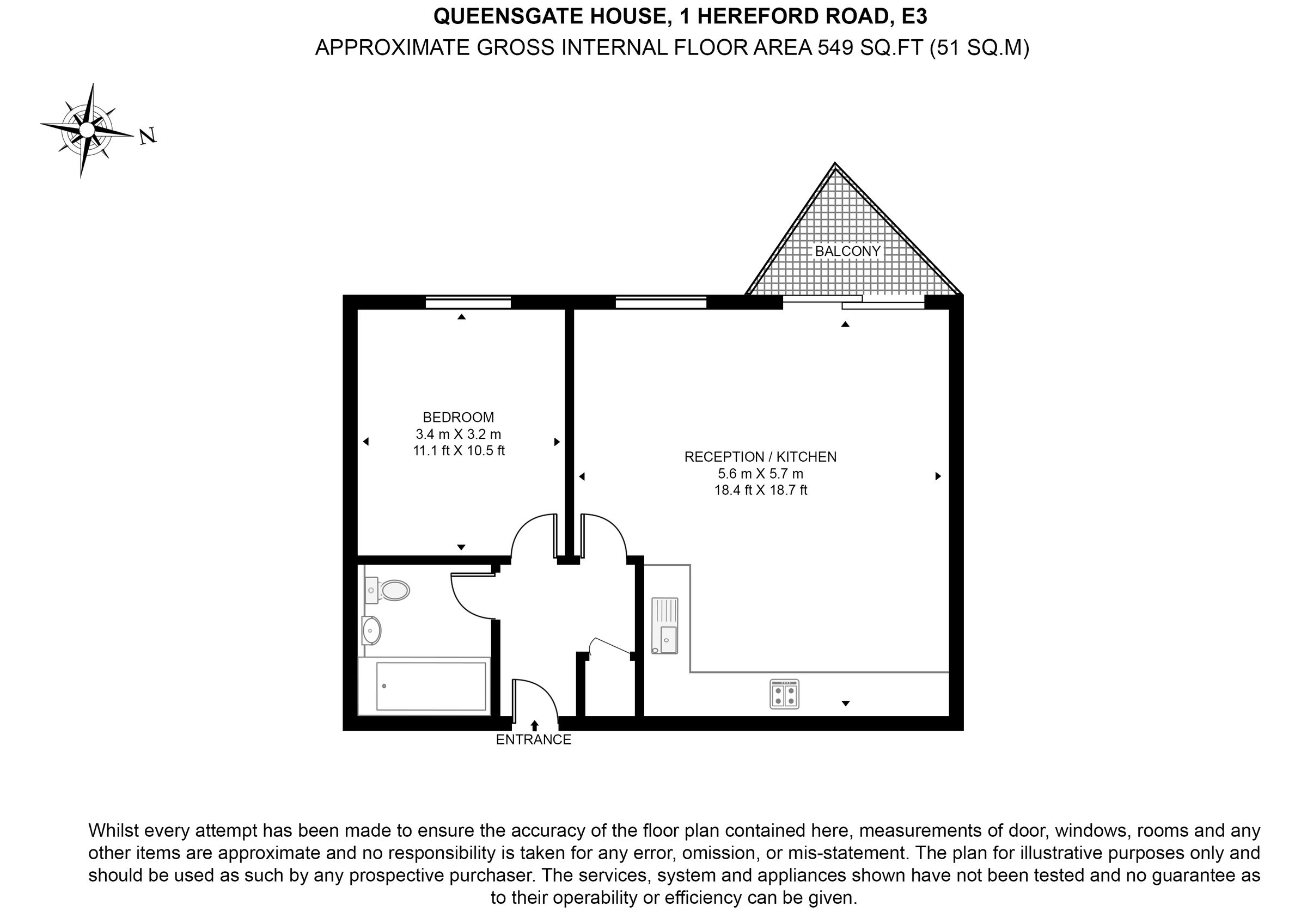 1 bed flat to rent in Queensgate House, Hereford Road, Bow E3 Zoopla
