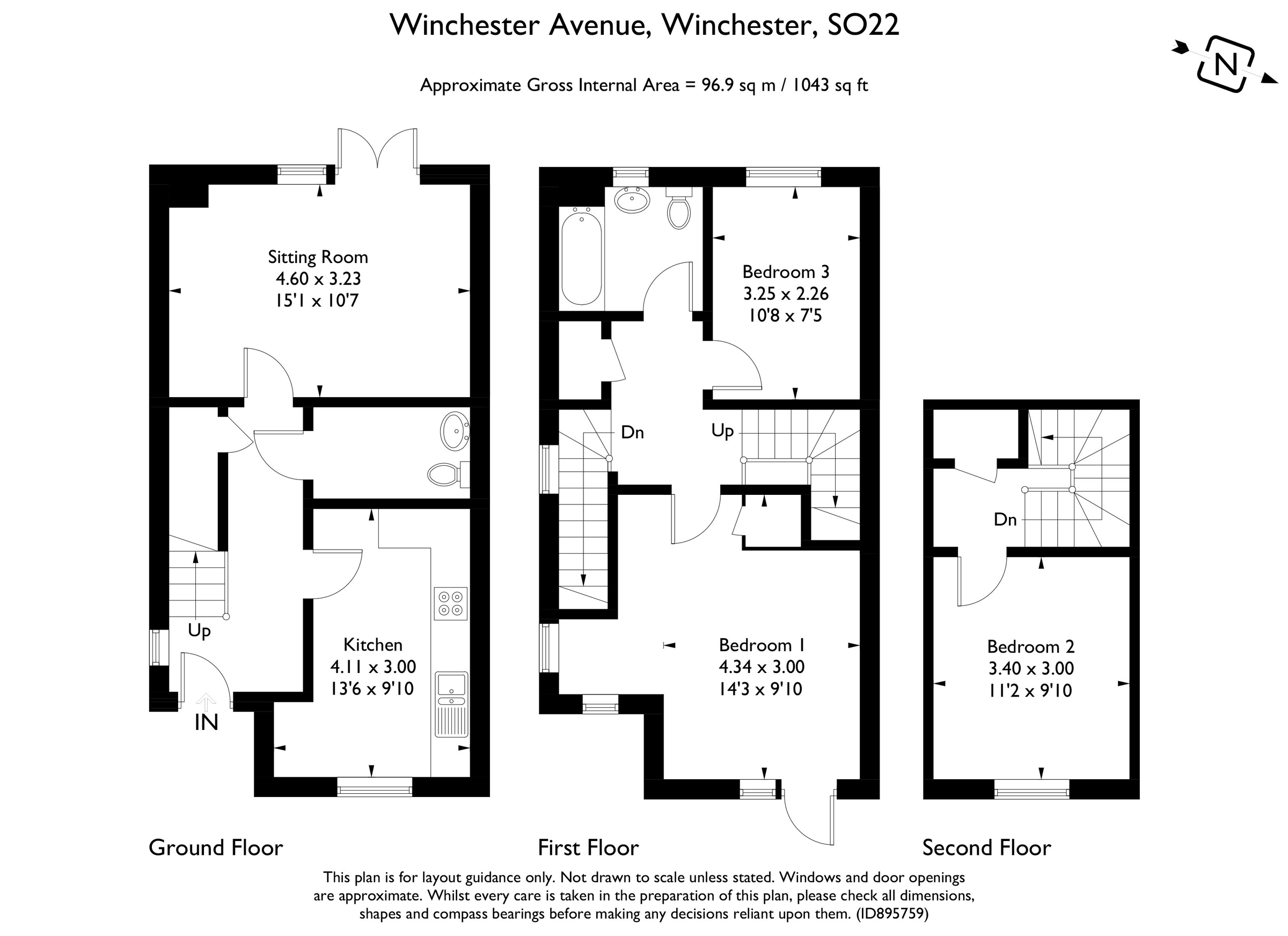 3 bed semidetached house for sale in Winchester Avenue, Winchester