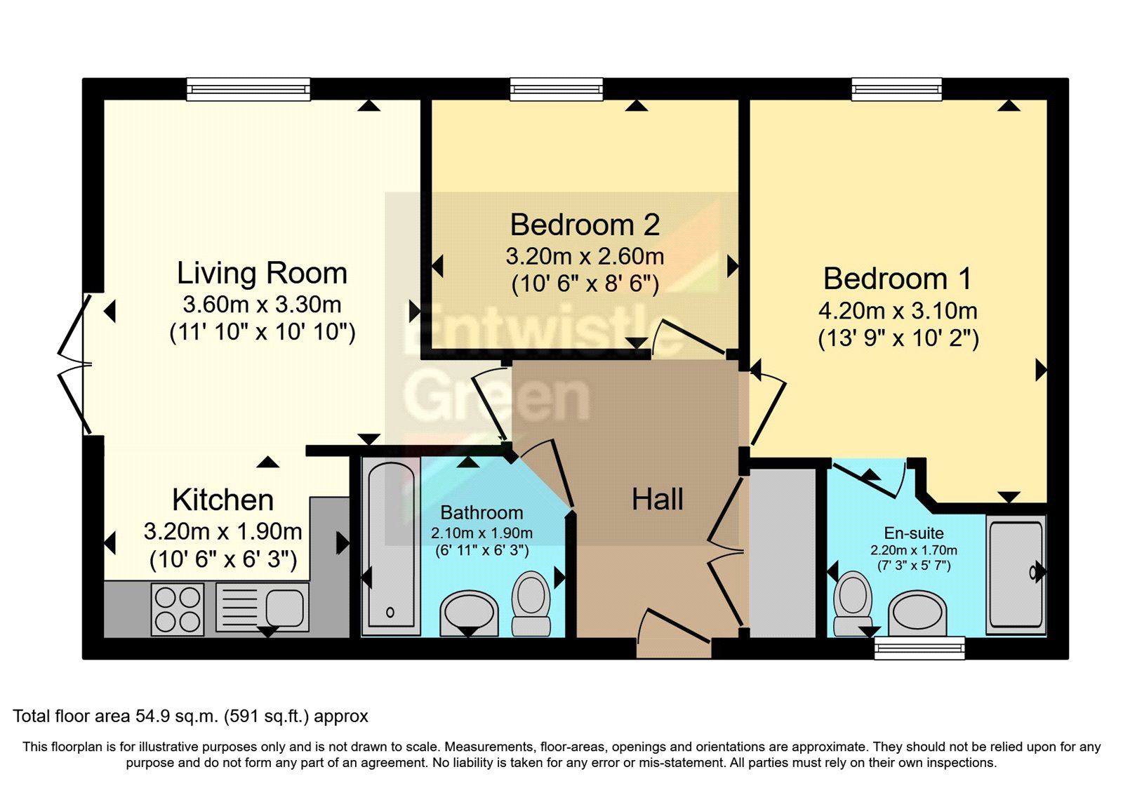 2 bed flat for sale in Rockford Gardens, Great Sankey, Warrington
