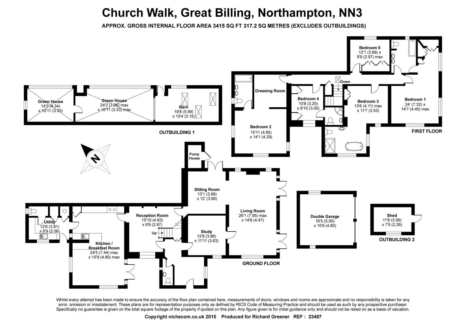 5 bed detached house for sale in Church Walk, Great Billing