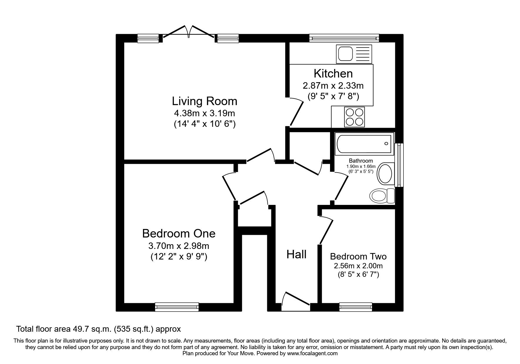 2 bed flat to rent in Lindsey Close, Cramlington, Northumberland NE23