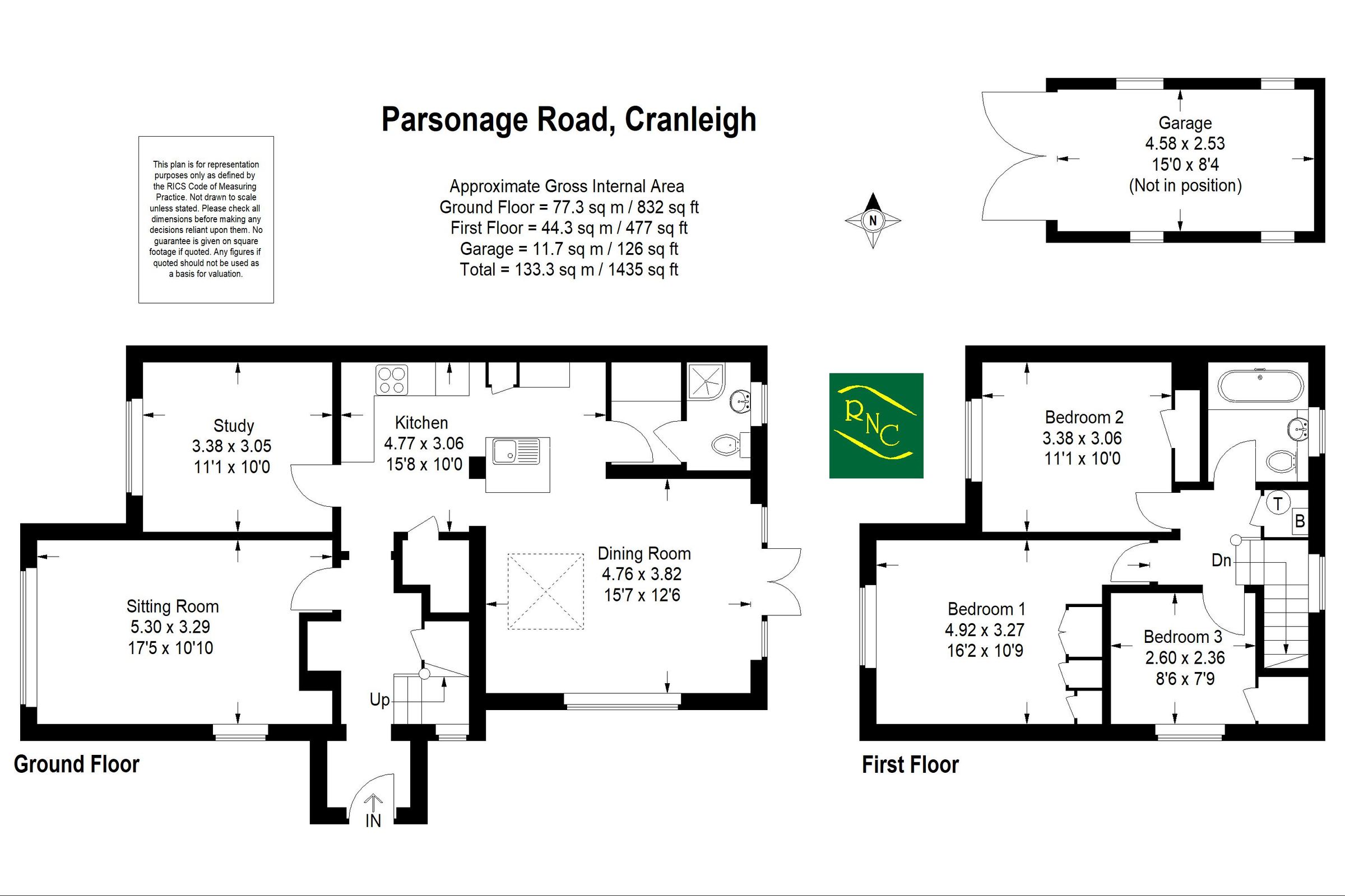 3 bed semidetached house for sale in Parsonage Road, Cranleigh GU6