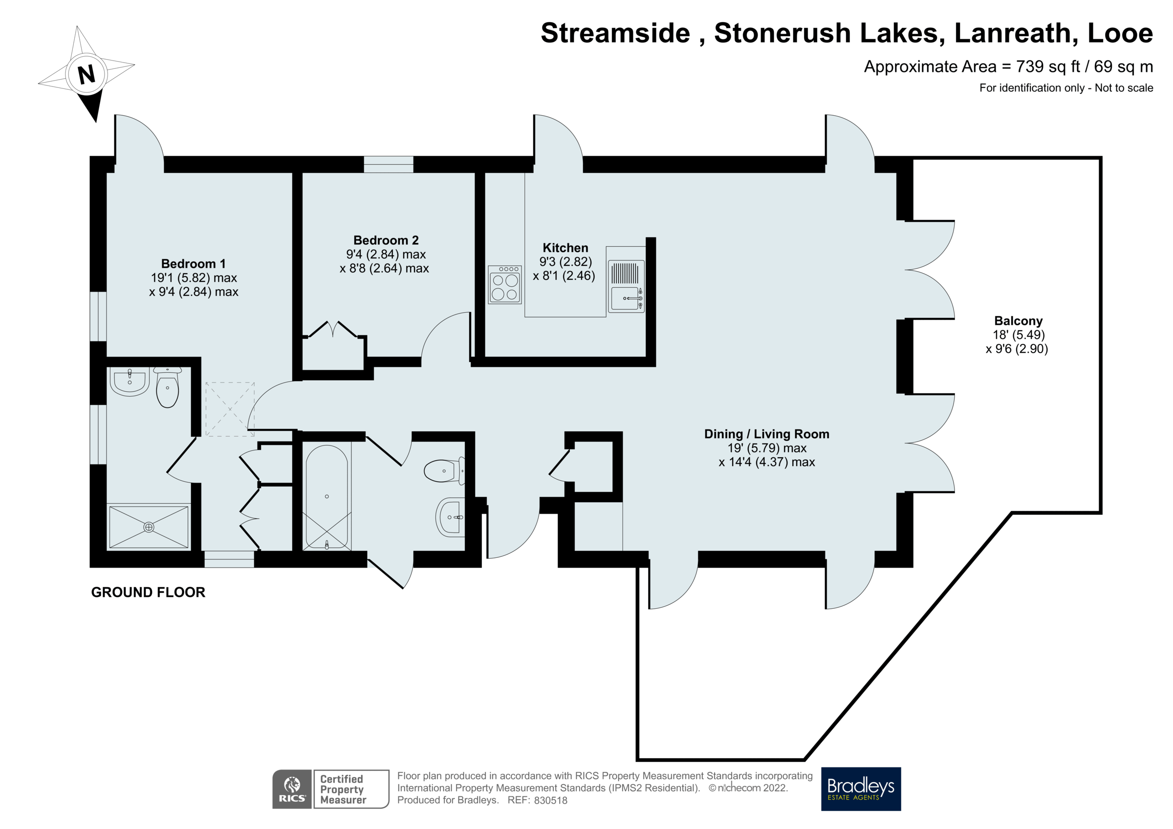 2 bed mobile/park home for sale in Stonerush Lakes, Lanreath, Looe