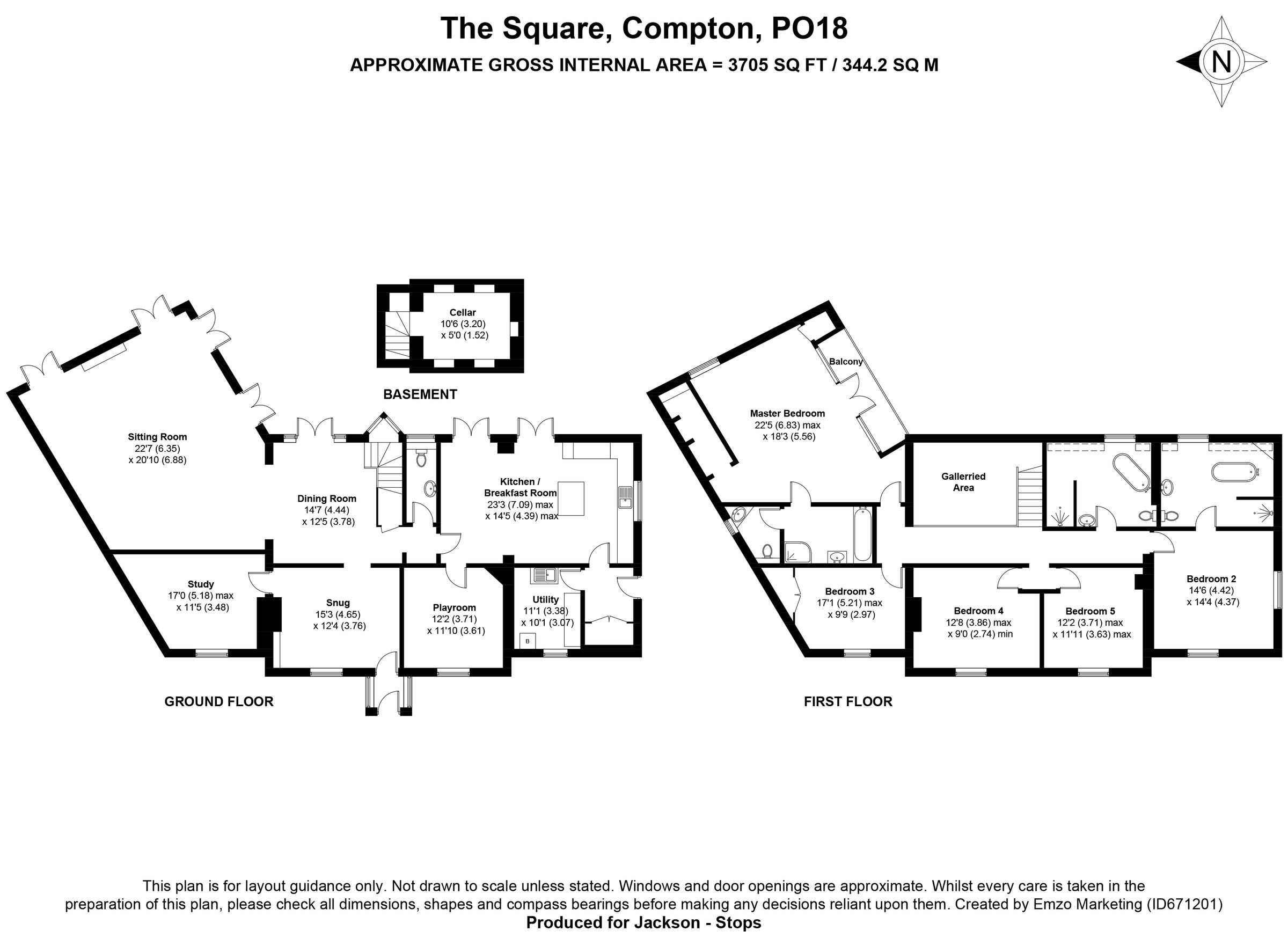 5 bed detached house for sale in The Square, Compton, Chichester, West