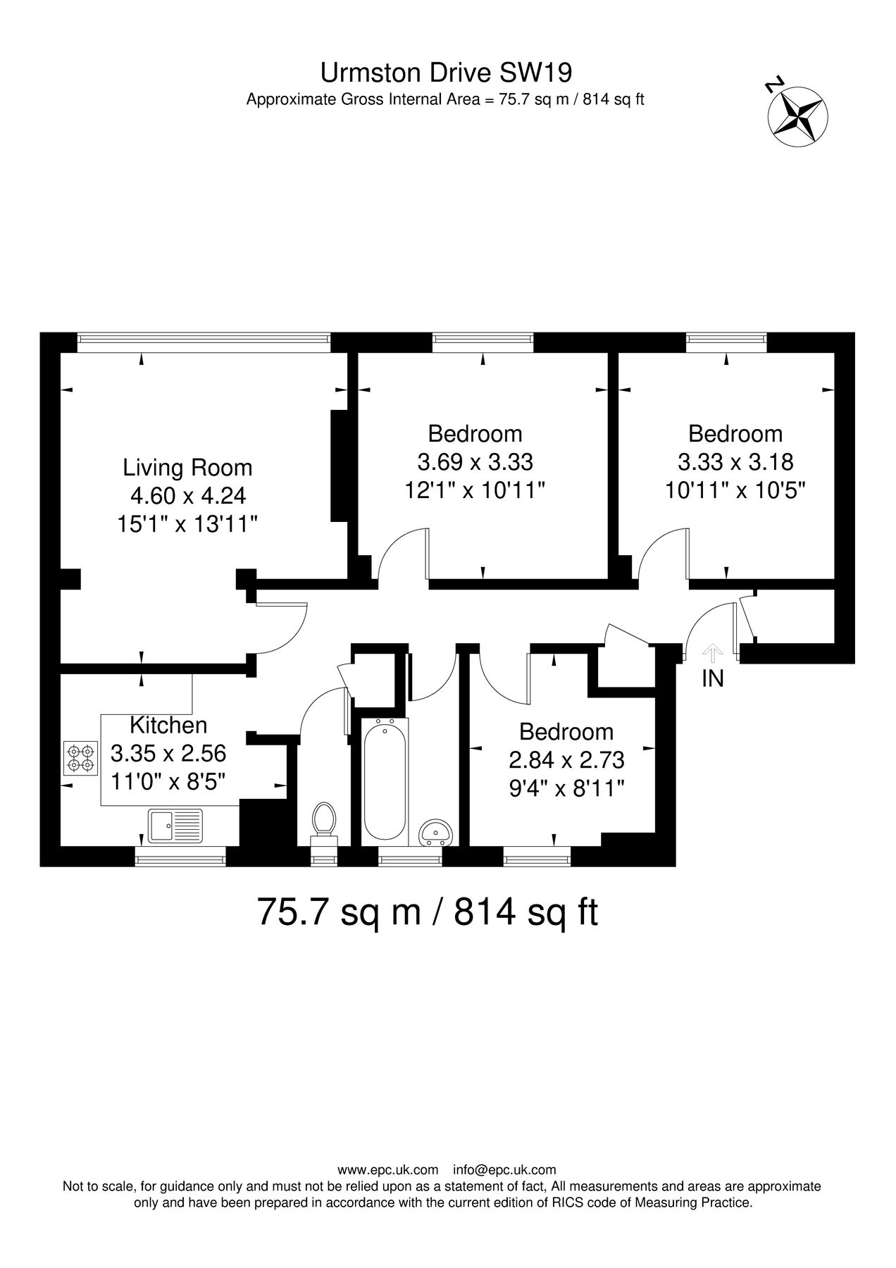 3 bed flat to rent in Urmston Drive, London SW19 Zoopla