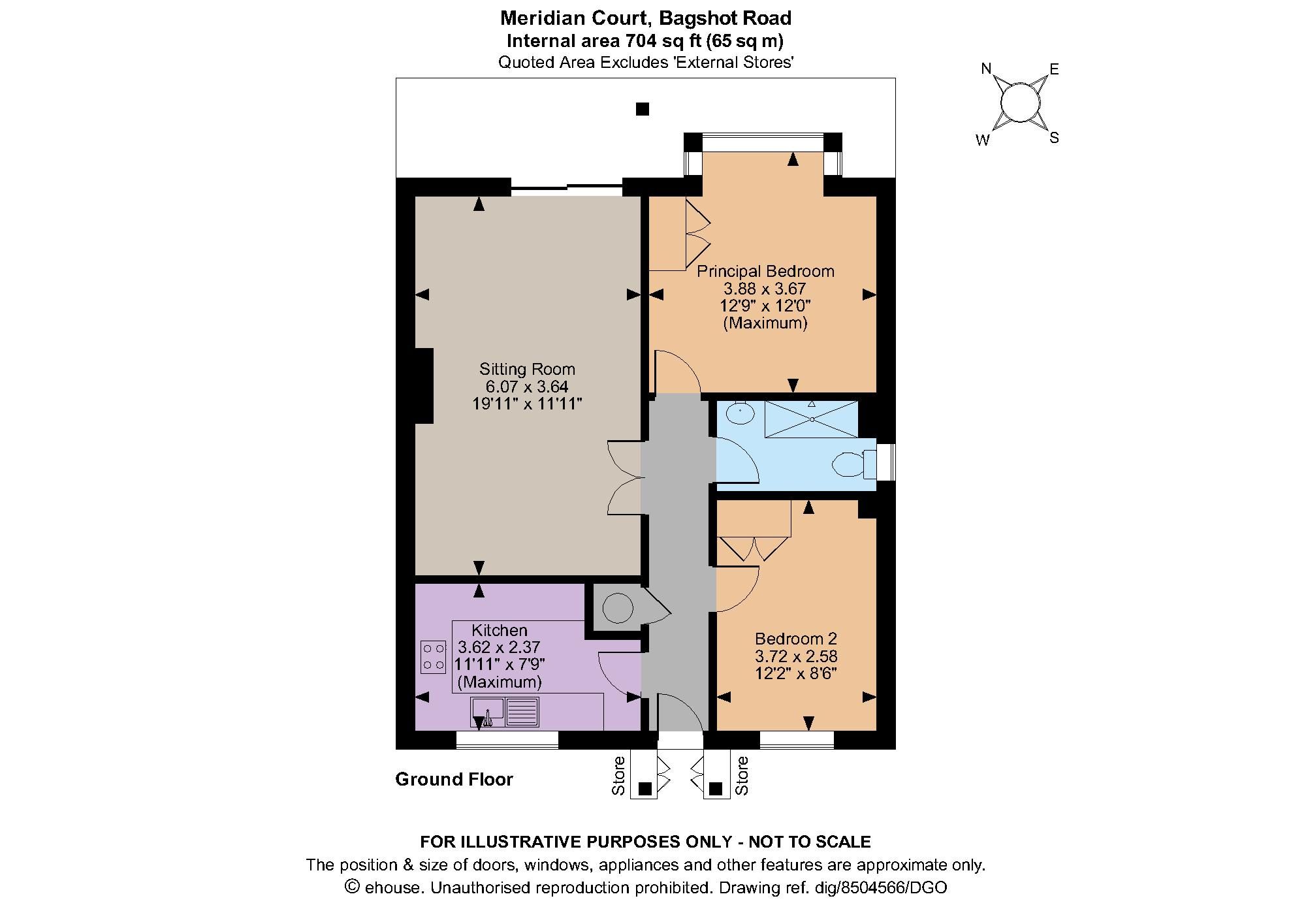 2 bed bungalow for sale in Meridian Court, Bagshot Road, Ascot