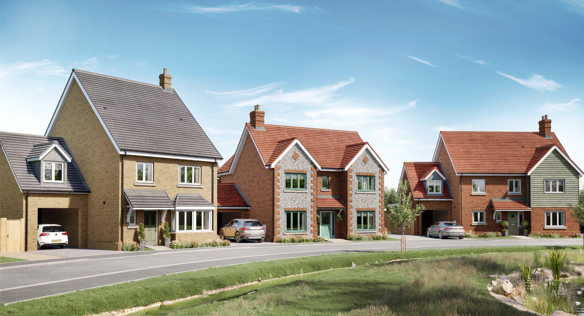 New home, 4 bed detached house for sale in Waters Edge, Mytchett