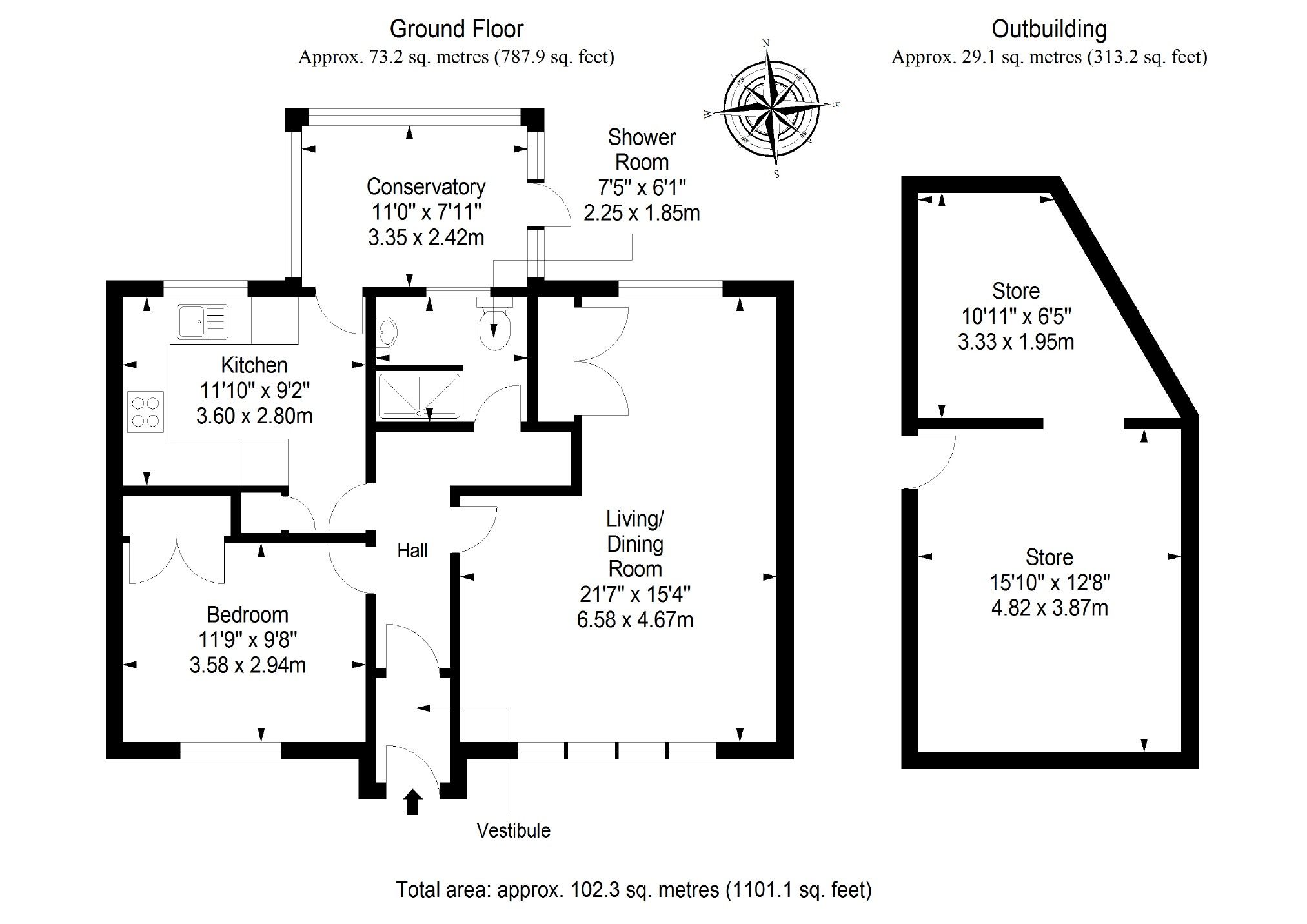 1 bed semidetached bungalow for sale in Back Dykes, Perth