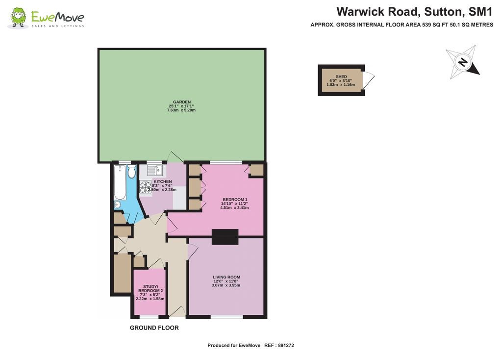 1 bed for sale in Warwick Road, Sutton SM1 Zoopla