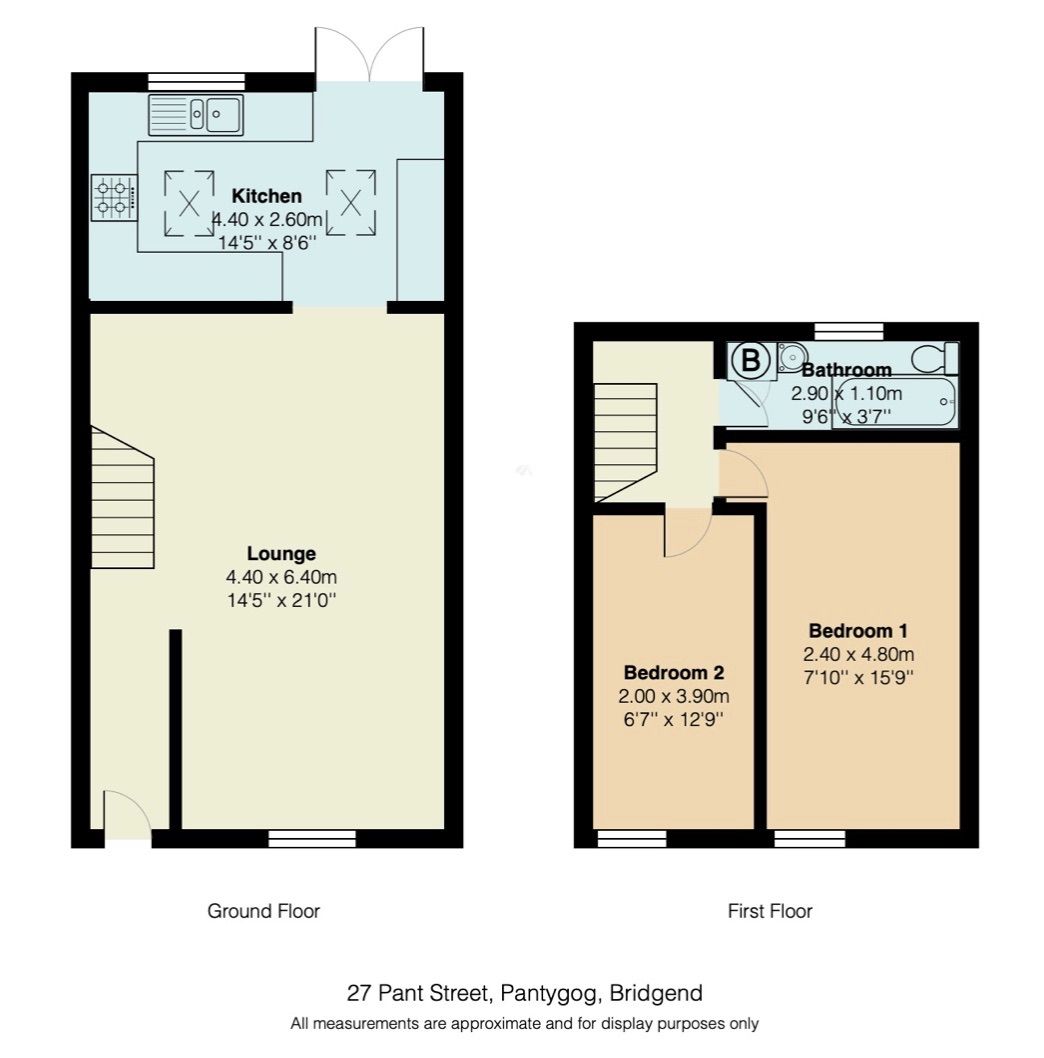 2 bed terraced house for sale in Pant Street, Pantygog, Bridgend CF32