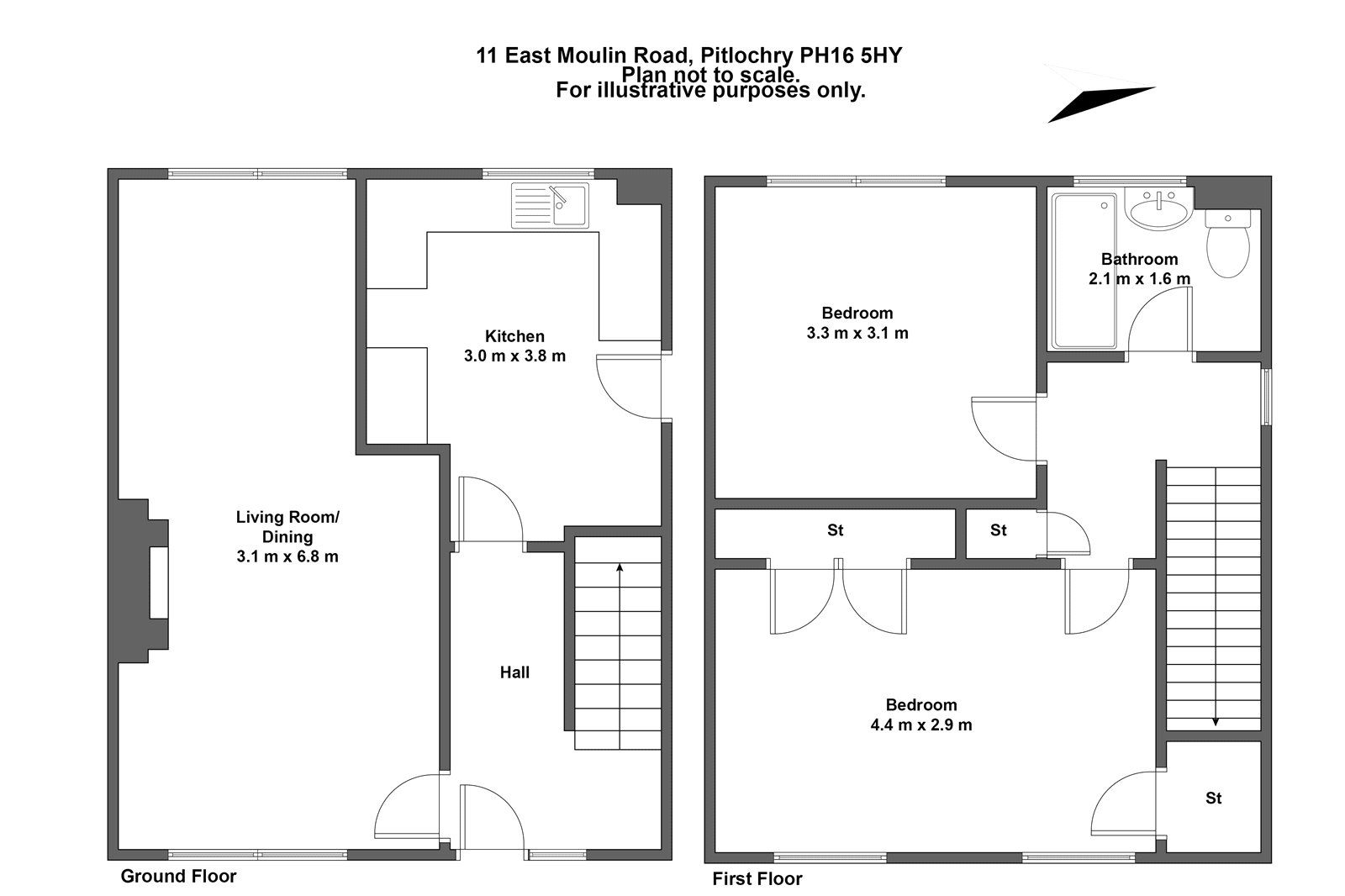 2 bed semidetached house for sale in East Moulin Road, Pitlochry PH16