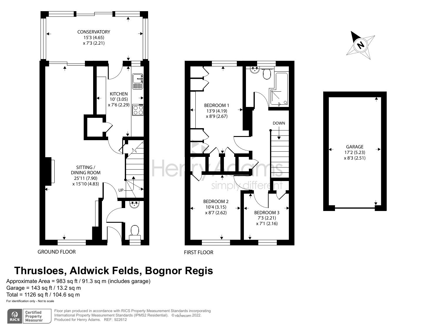 3 bed terraced house for sale in Thrusloes, Aldwick Felds, Bognor Regis
