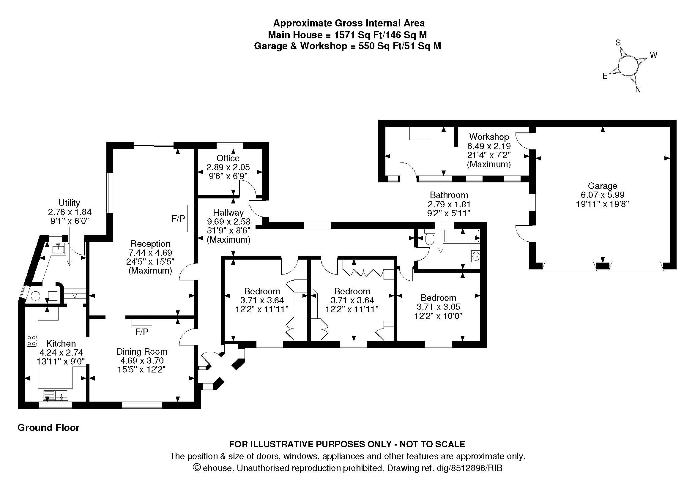 3 bed detached bungalow for sale in The Park, Great Barton, Bury St