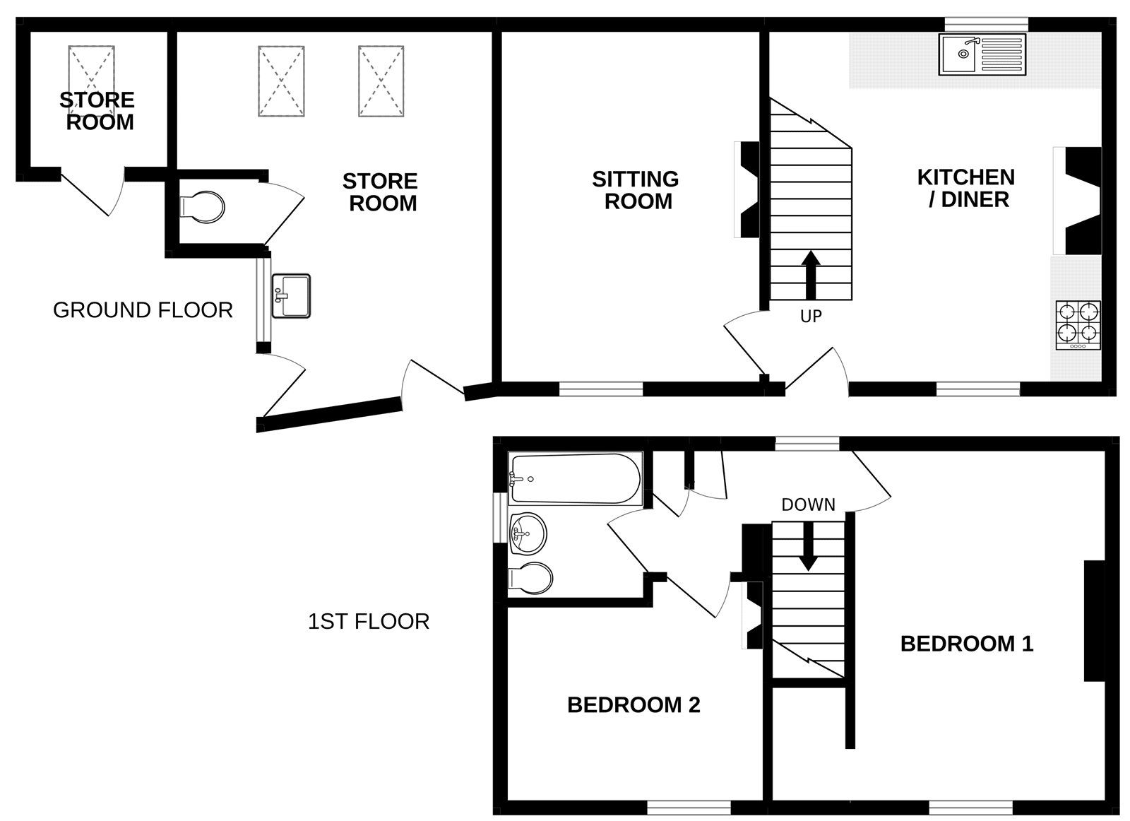 2 bed detached house for sale in 1 Prospect Terrace, Back Street