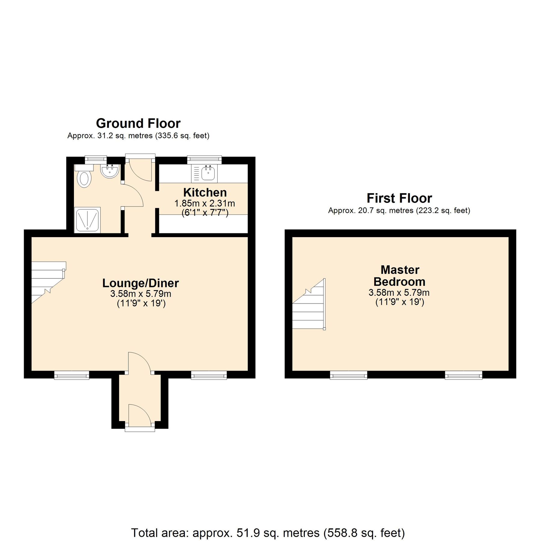 1 bed semidetached house for sale in Talgarreg, Llandysul, Ceredigion