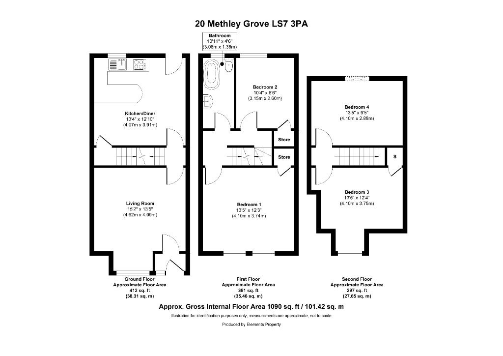 4 bed terraced house to rent in Methley Grove, Chapel Allerton, Leeds