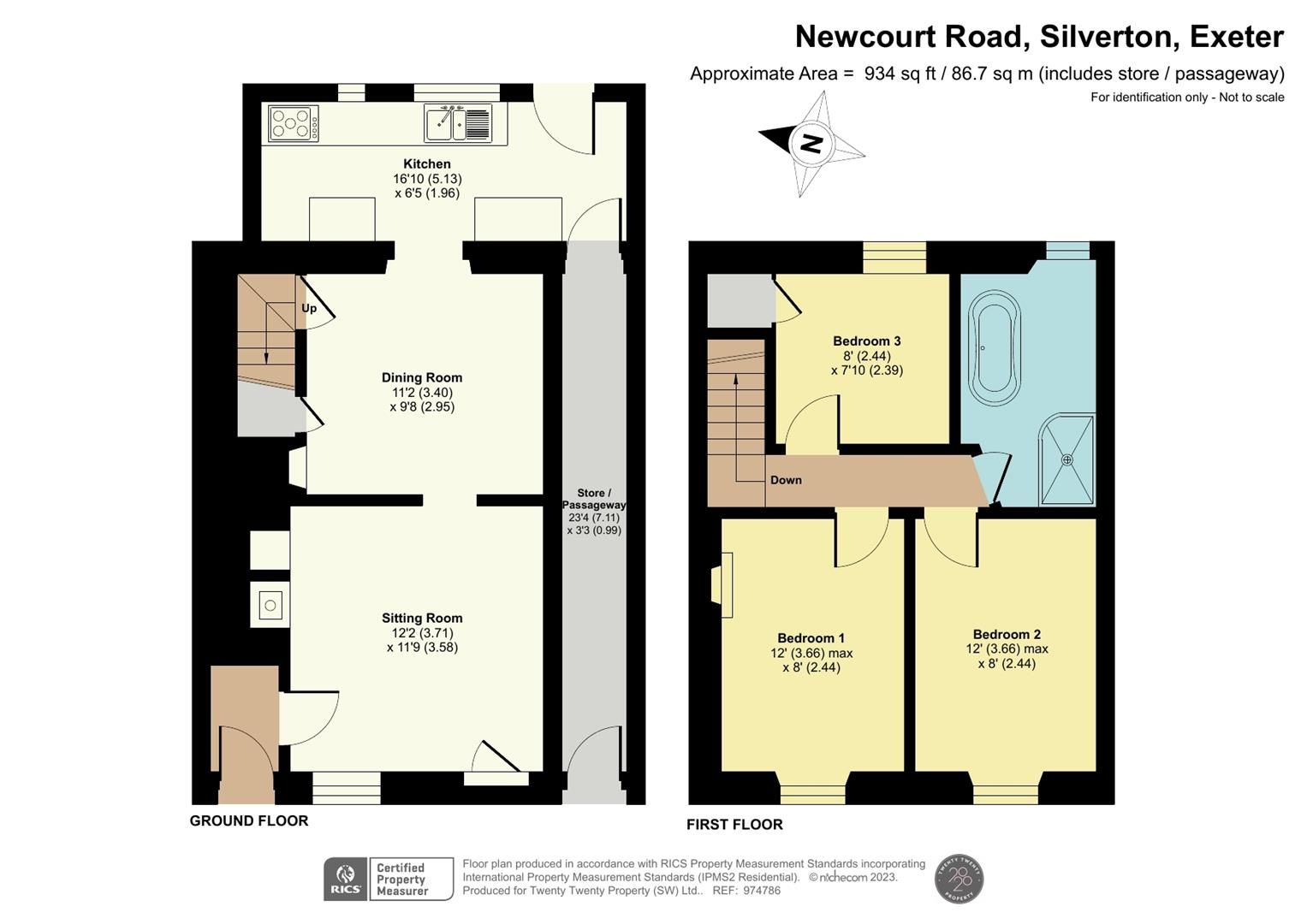 3 bed terraced house for sale in Newcourt Road, Silverton, Exeter EX5