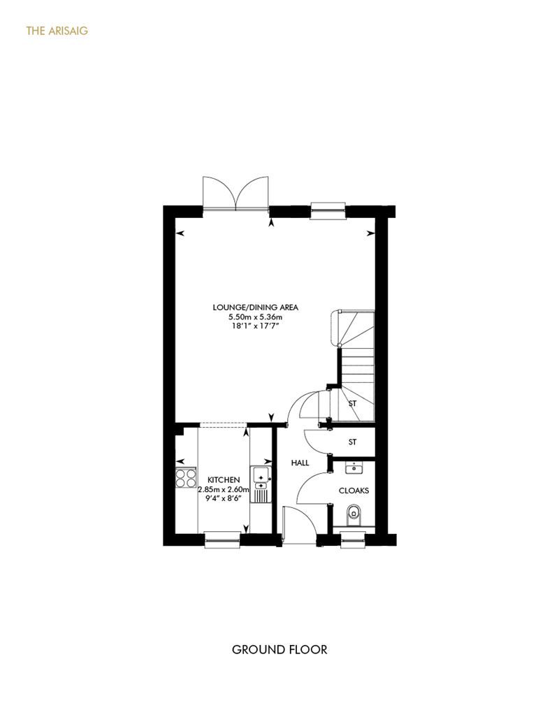 New home, 3 bed terraced house for sale in Eaglesham Road, Jackton G75