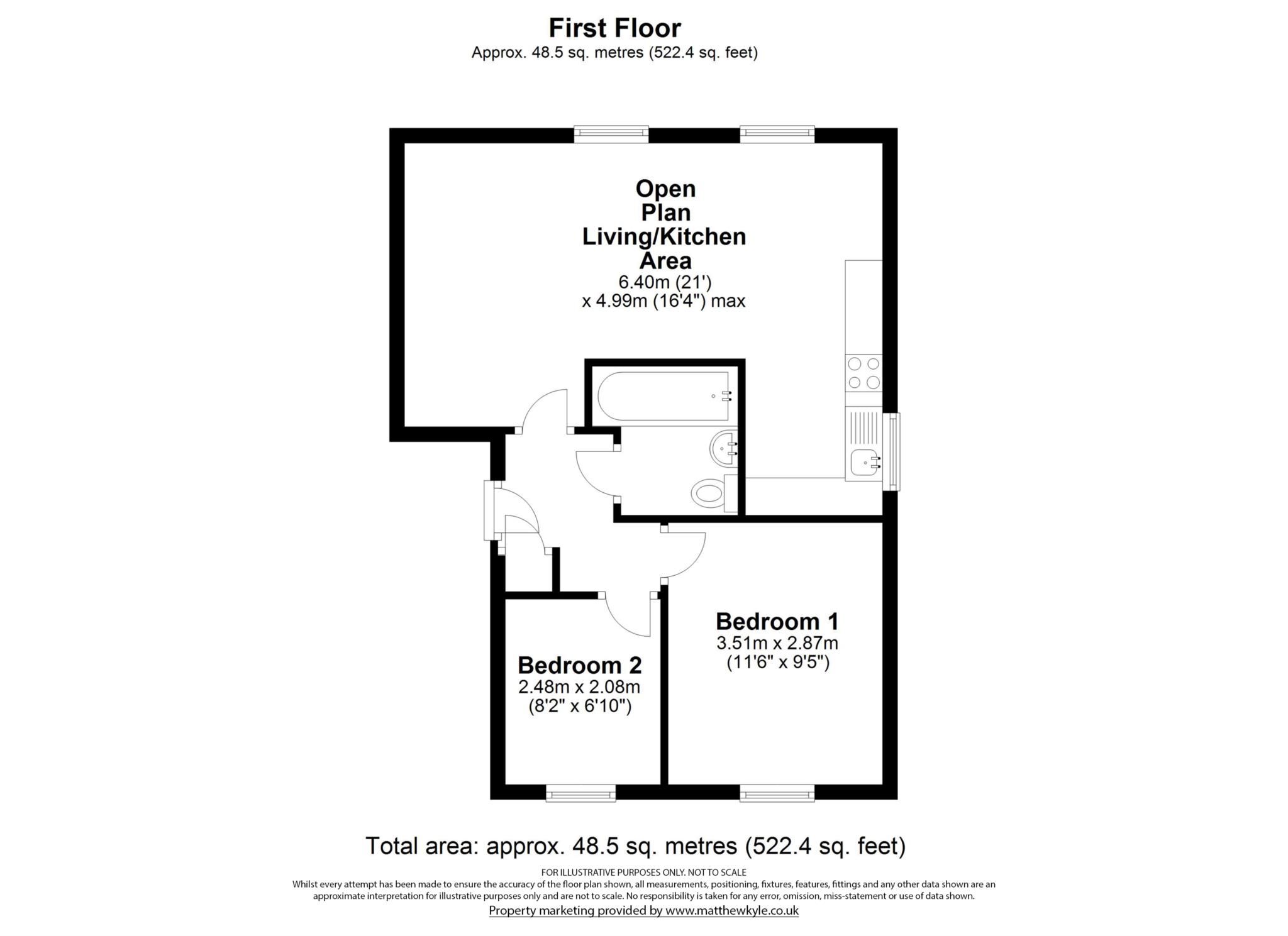 2 bed flat for sale in Caxton Lodge, Dellsome Lane, Welham Green AL9