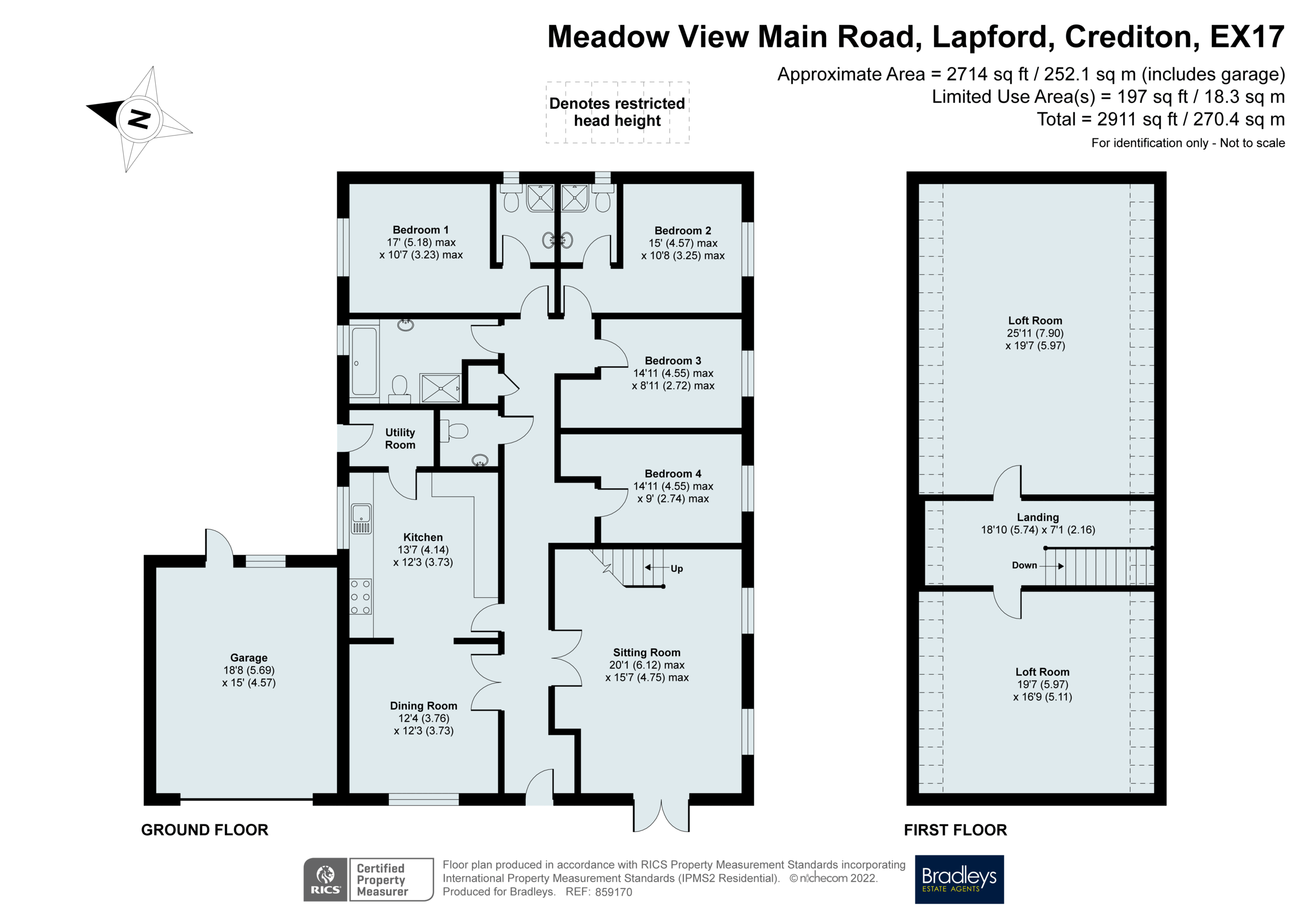 4 bed detached bungalow for sale in Main Road, Lapford, Crediton, Devon