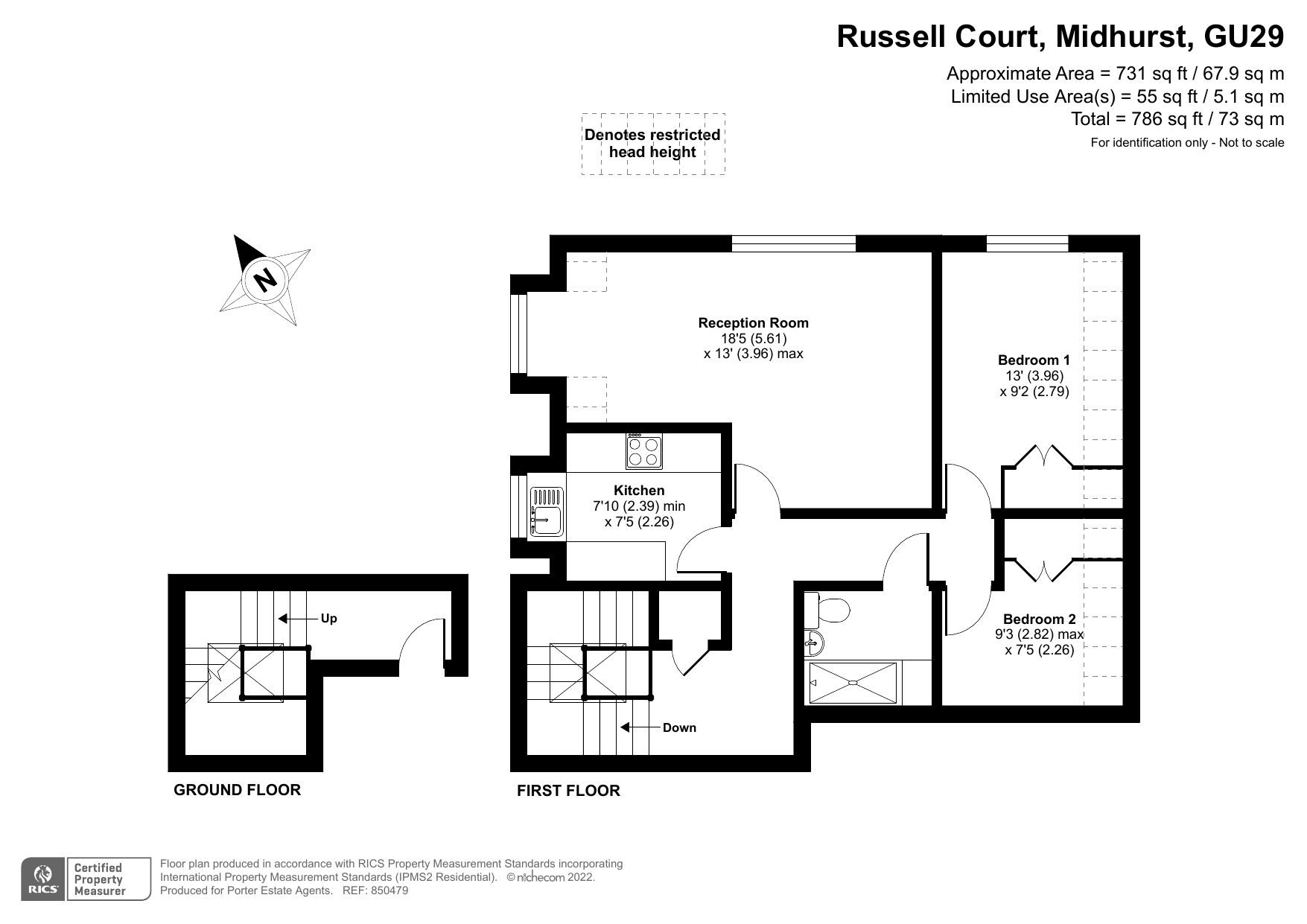 2 bed flat for sale in 17 Russell Court, Midhurst, West Sussex GU29