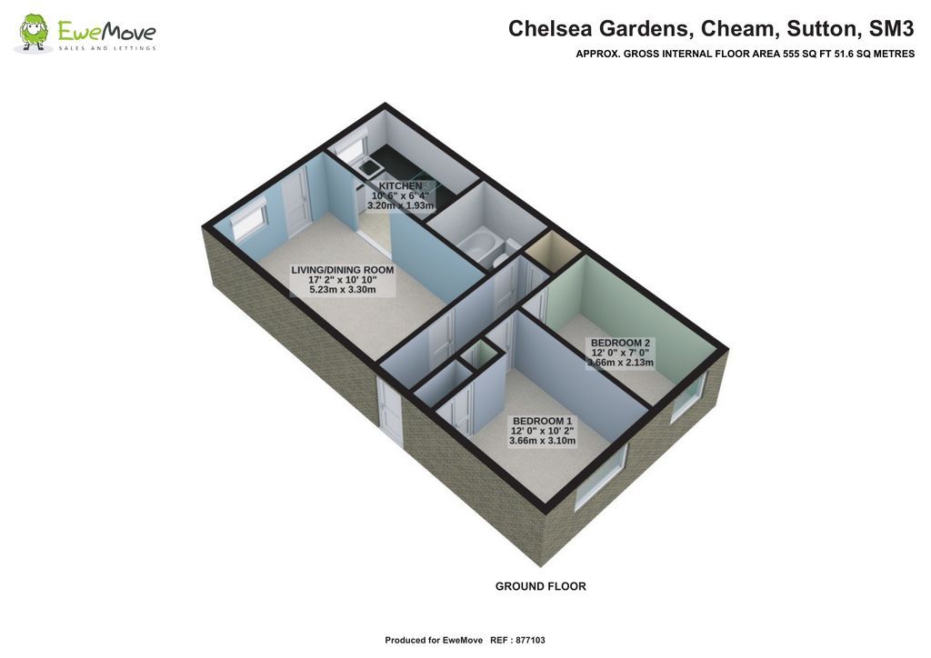 2 bed flat for sale in Chelsea Gardens, North Cheam, Sutton SM3 Zoopla
