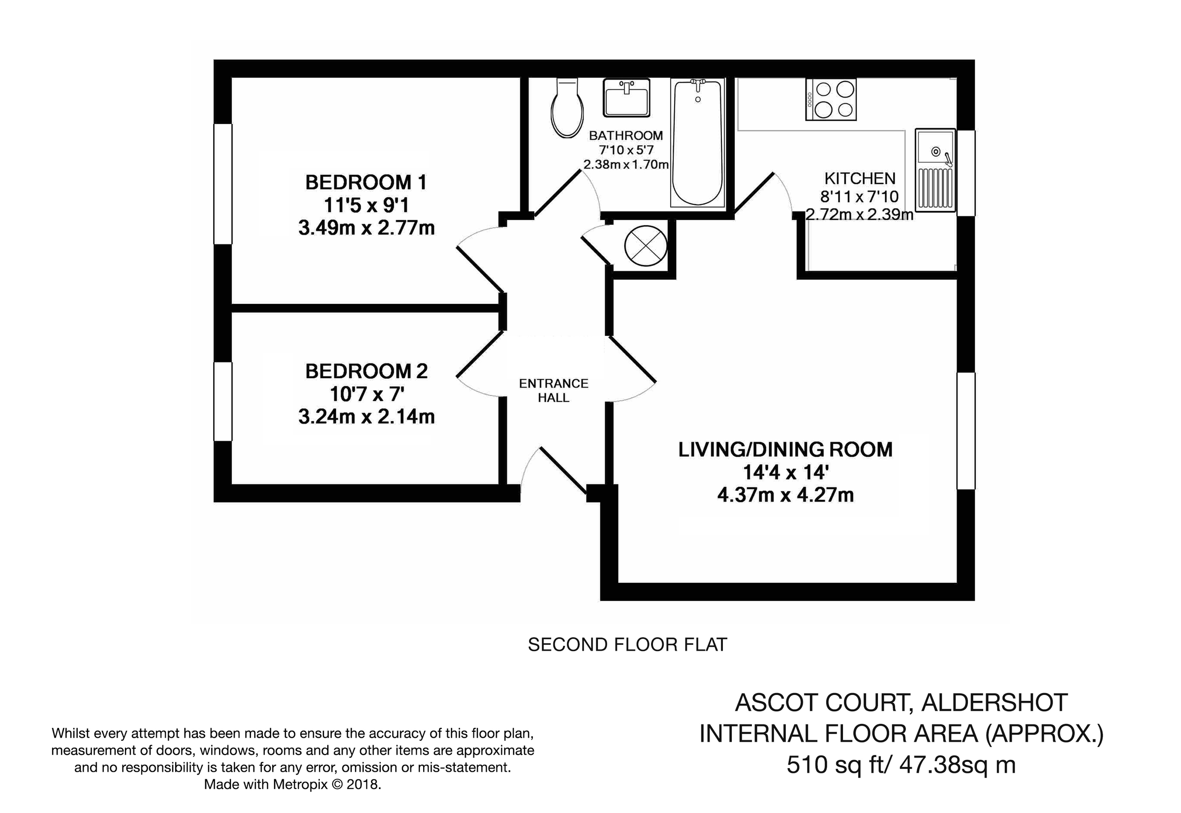 2 bed flat for sale in Ascot Court, Aldershot, Hampshire GU11 Zoopla