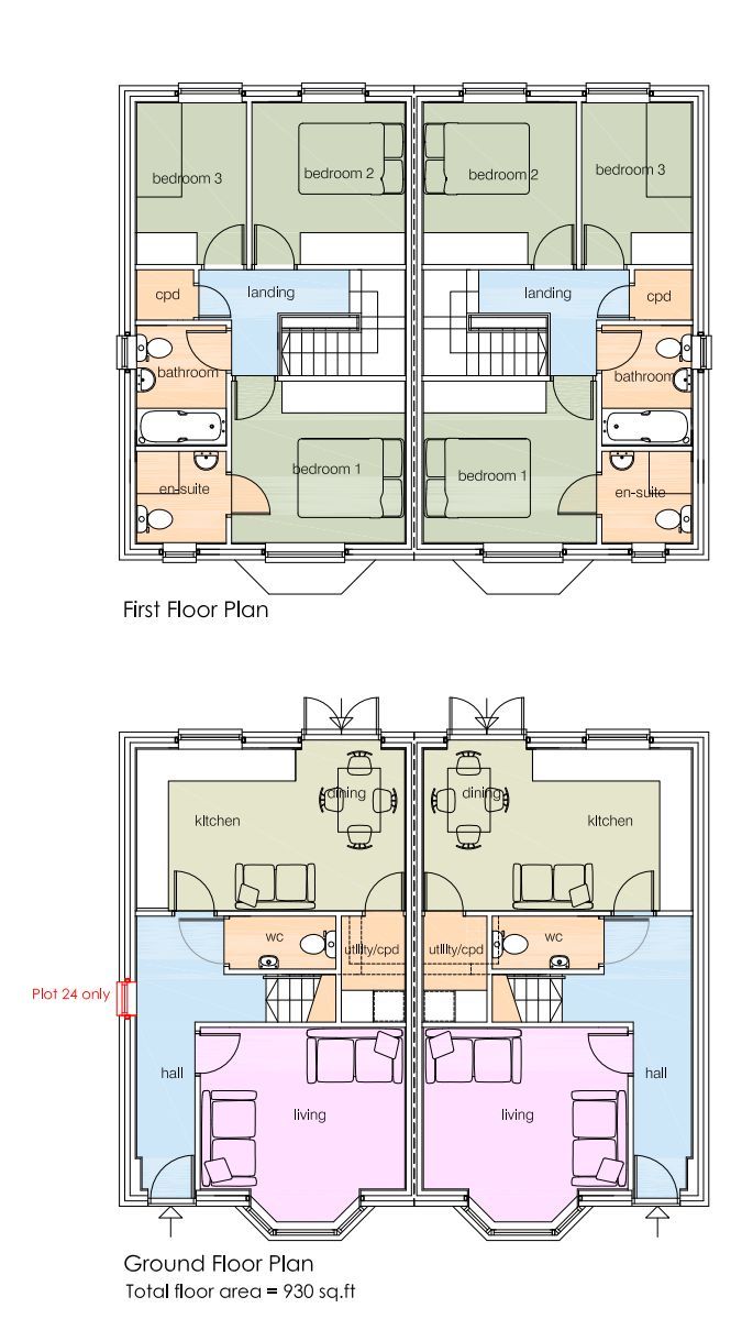 New home, 3 bed semidetached house for sale in Plot 27, The Nurseries