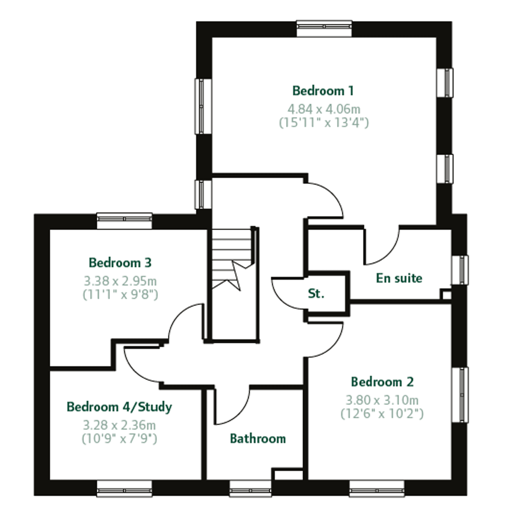New home, 4 bed detached house for sale in "The Foxford" at Crystal