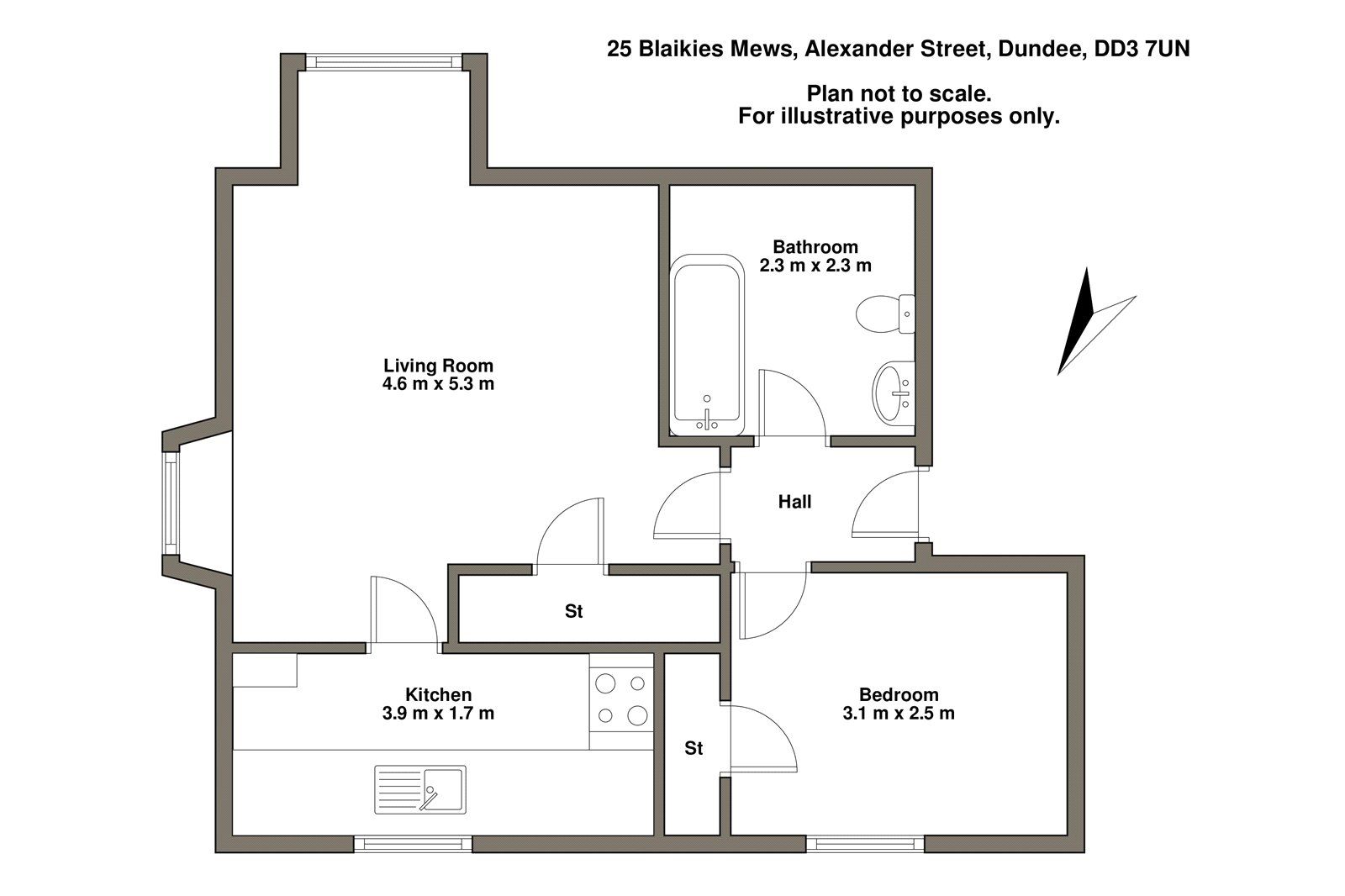 1 bed flat for sale in Blaikies Mews, Alexander Street, Dundee DD3 Zoopla