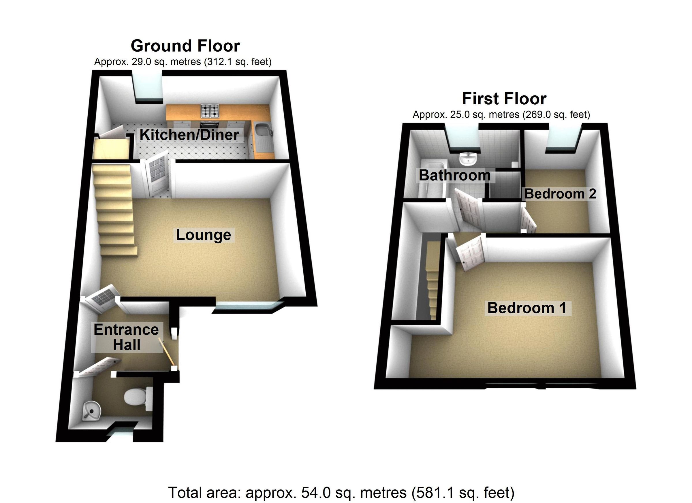 2 bed terraced house to rent in Dymott Square, Hilperton, Trowbridge