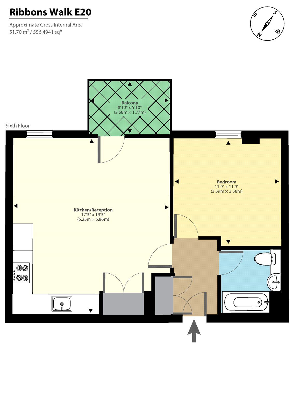 1 bed flat for sale in Saddlers House, 13 Ribbons Walk, London E20 Zoopla