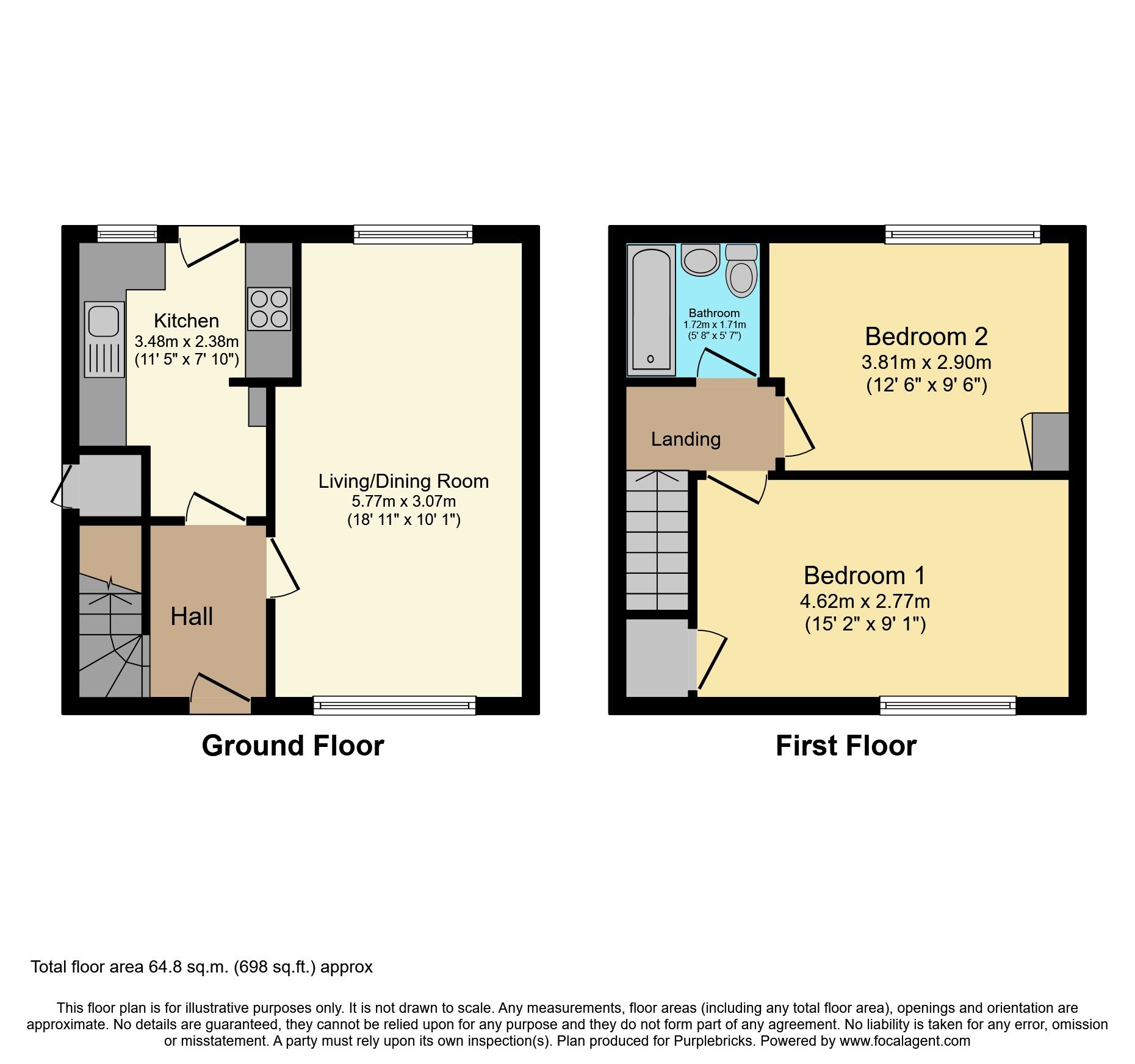 2 bed terraced house for sale in Treeswoodhead Road, Kilmarnock KA1