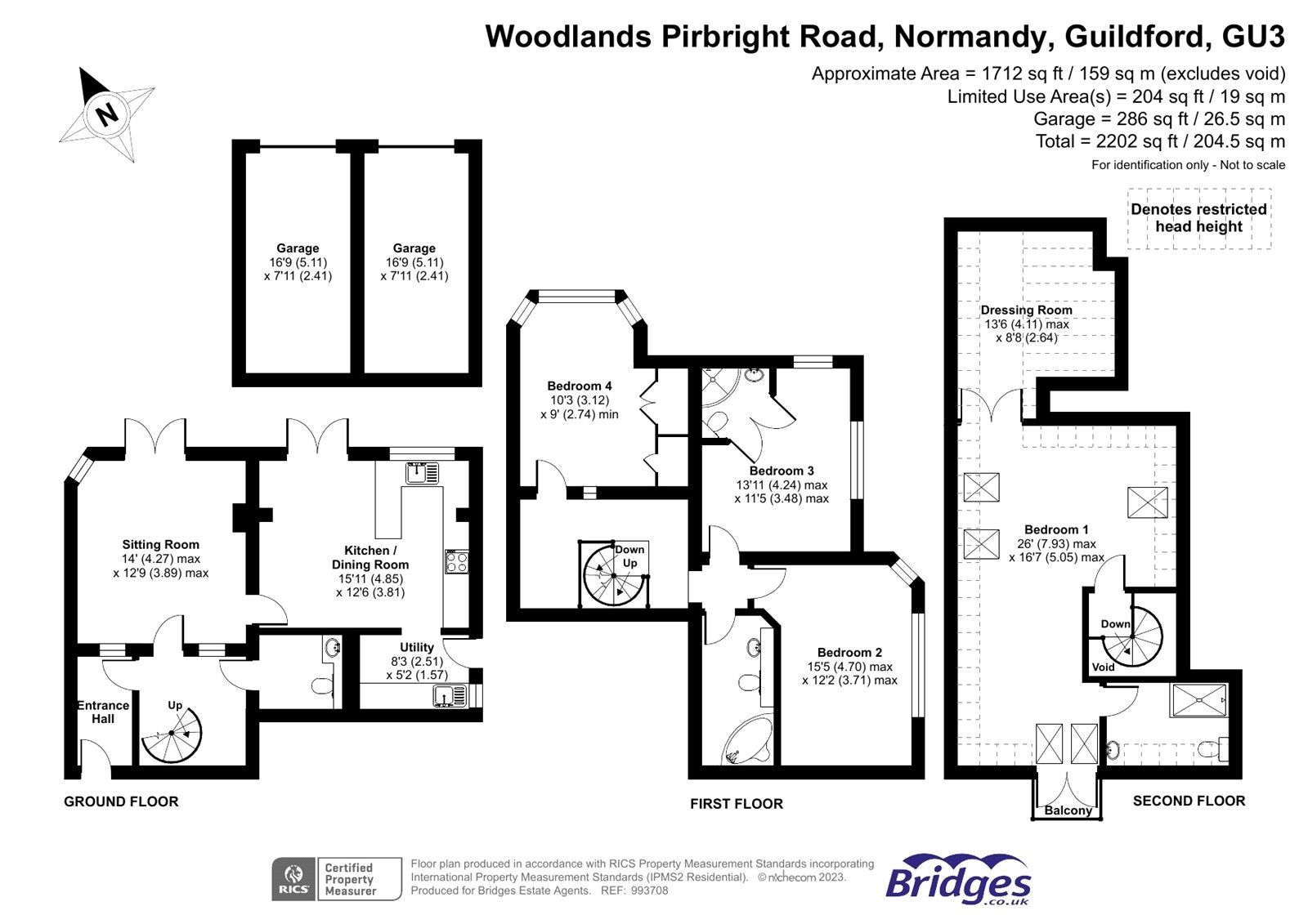 4 bed detached house for sale in Woodlands Pirbright Road, Normandy