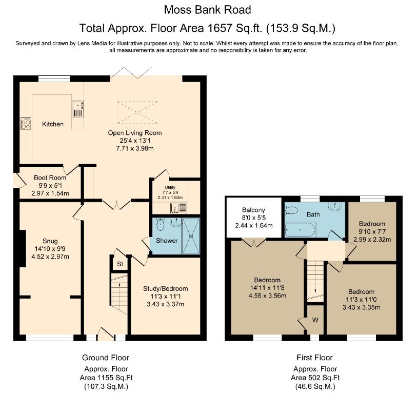 3 bed semidetached house for sale in Moss Bank Road, Moss Bank, St