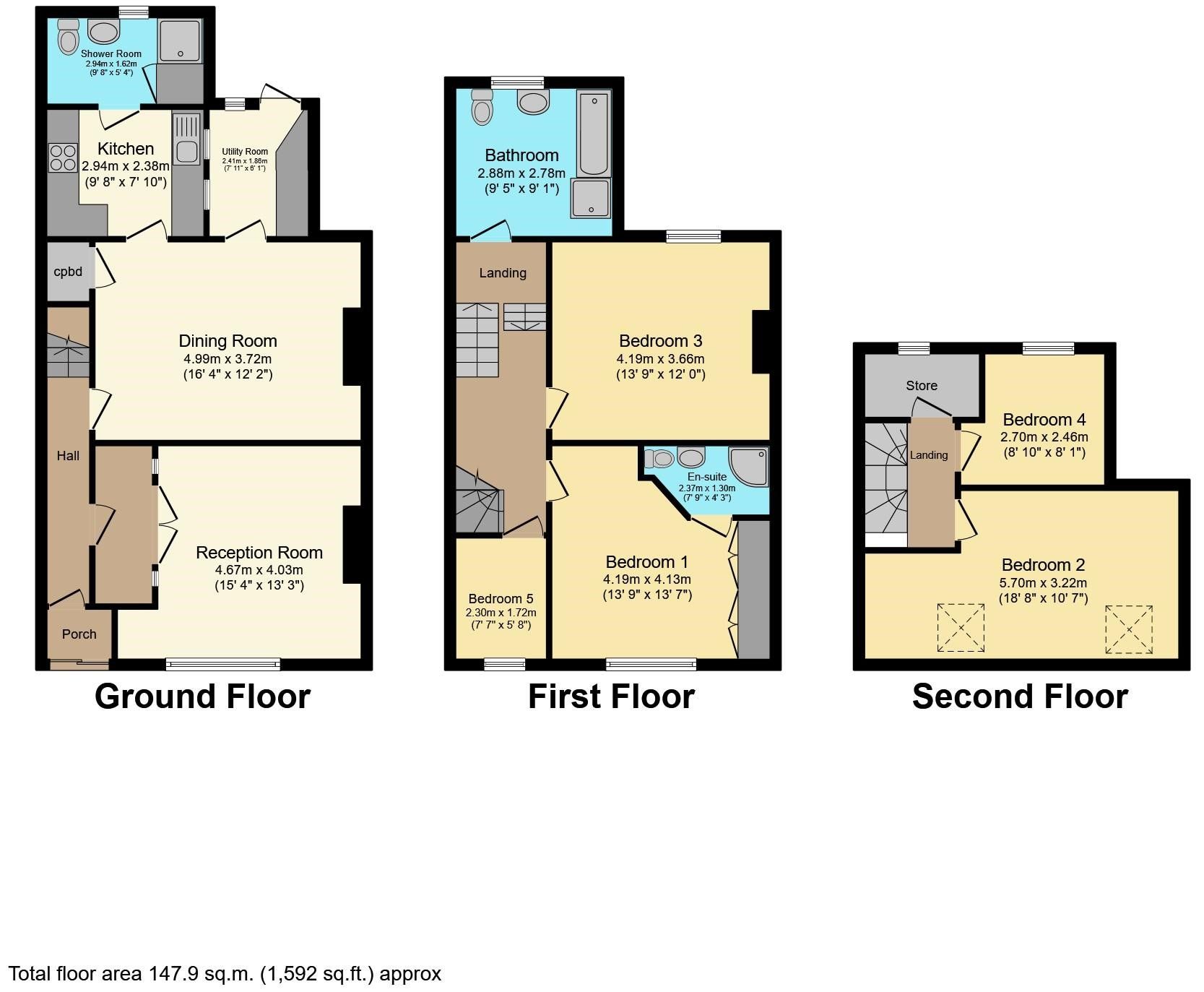 5 bed terraced house for sale in Capri Road, Croydon CR0