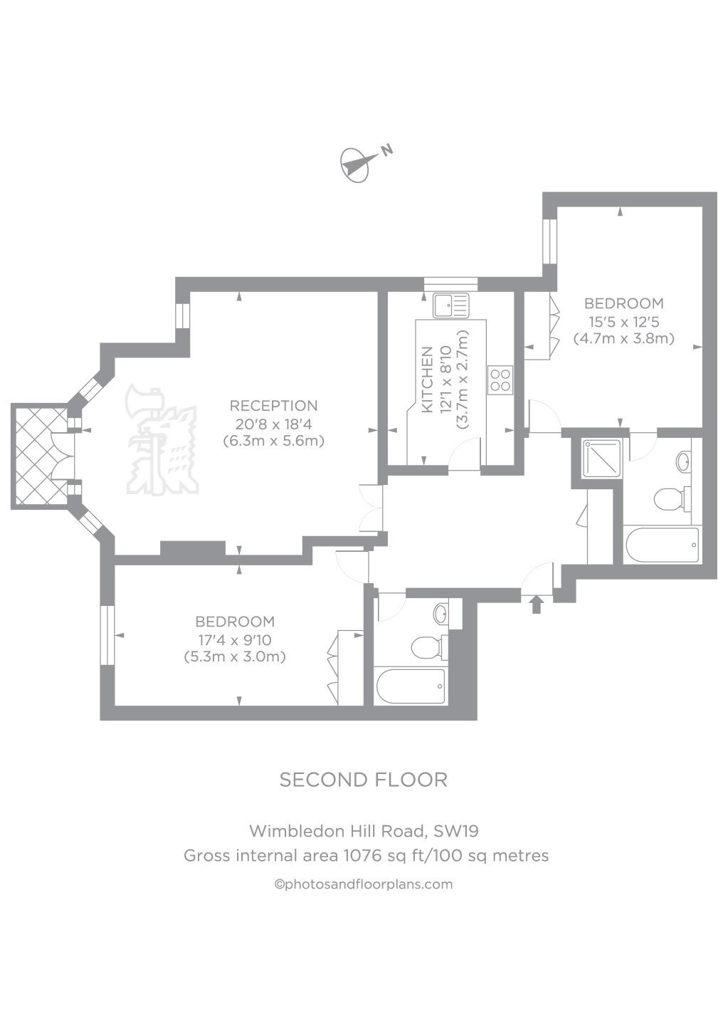 2 bed flat to rent in Holly Lodge, Wimbledon Hill Road, Wimbledon
