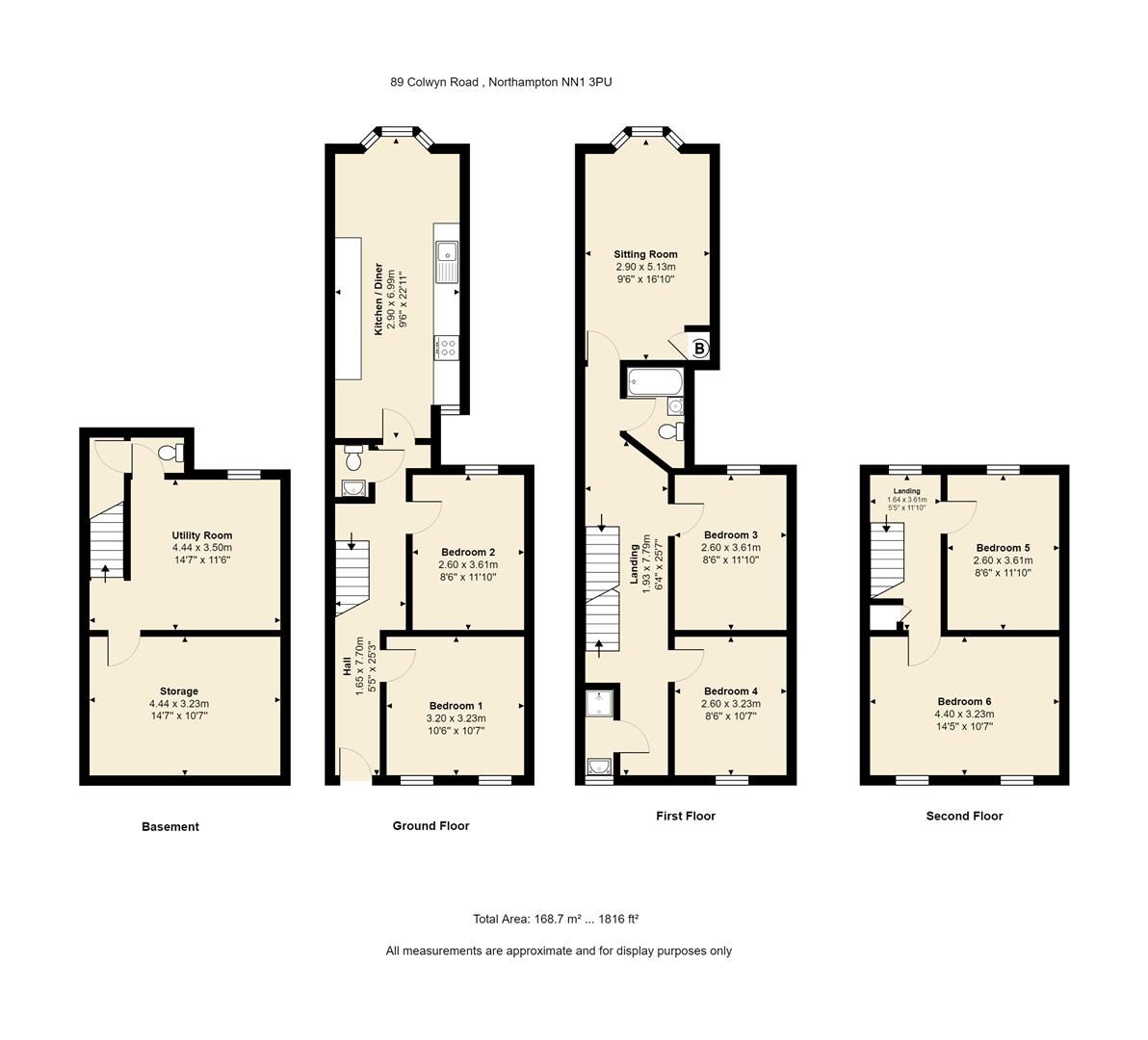 6 bed terraced house for sale in Colwyn Road, Northampton NN1 Zoopla