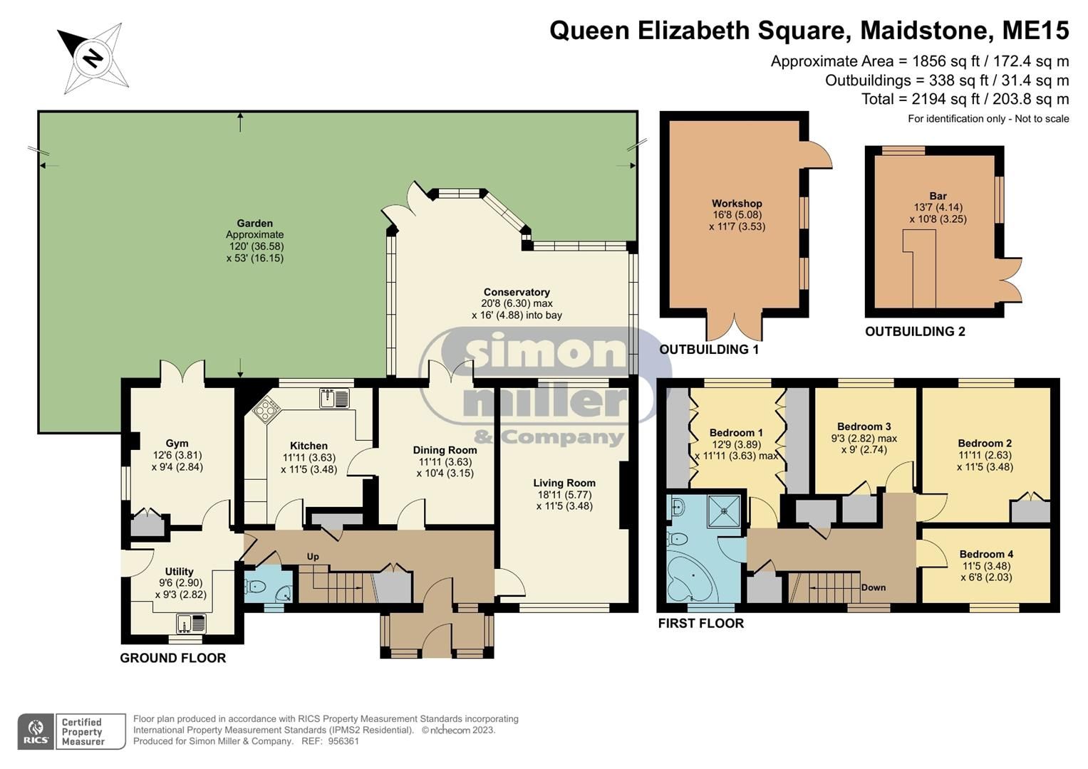4 bed semidetached house for sale in Queen Elizabeth Square, Maidstone