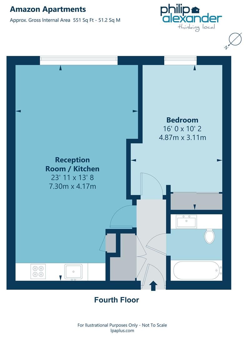 1 bed flat for sale in Amazon Apartments, New River Village, Hornsey N8