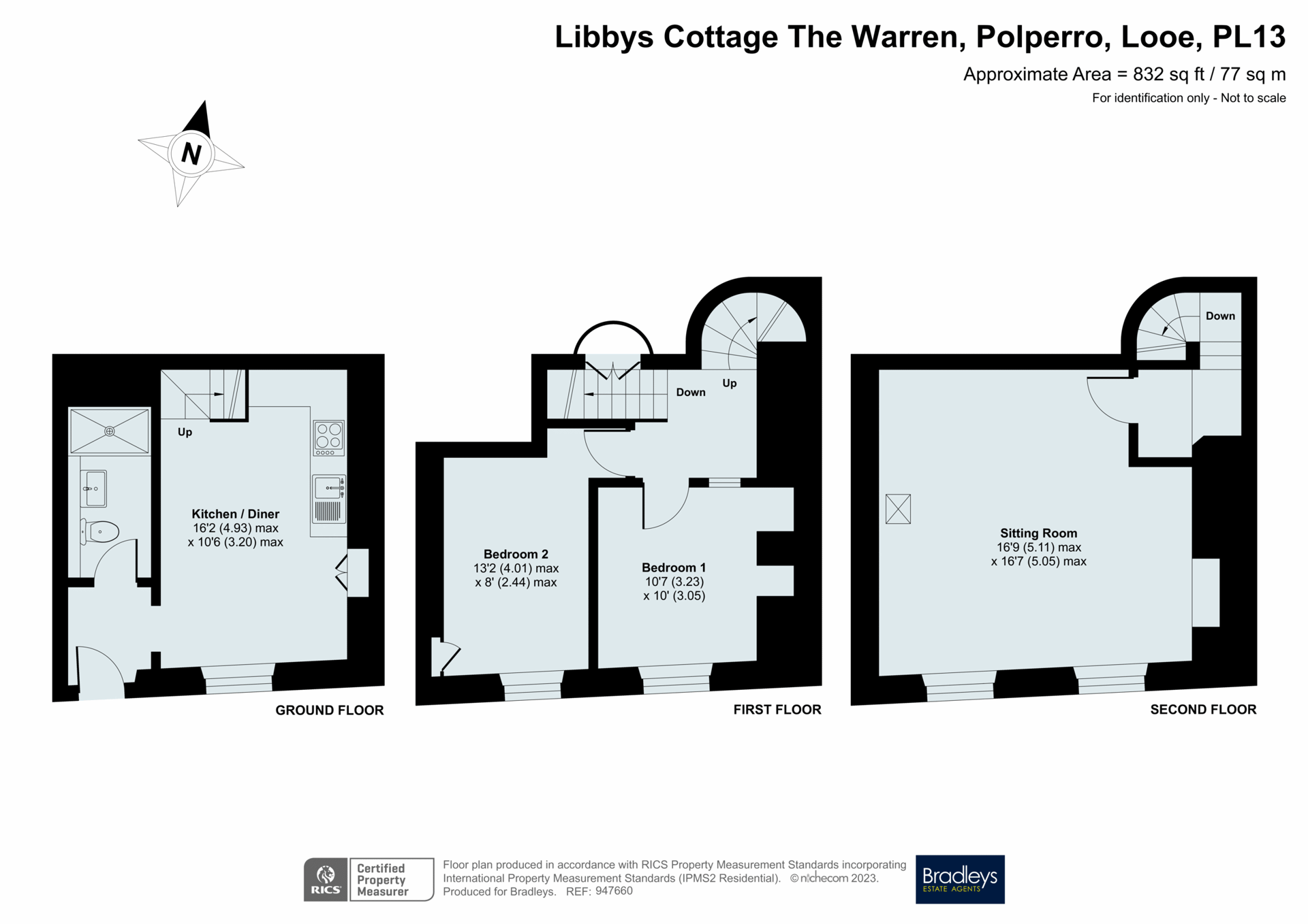 2 bed terraced house for sale in The Warren, Polperro, Looe, Cornwall