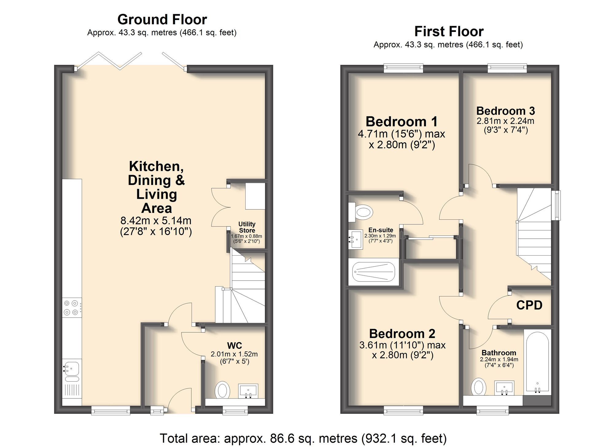 3 bed semidetached house for sale in Wheatsheaf Way, Clowne S43 Zoopla