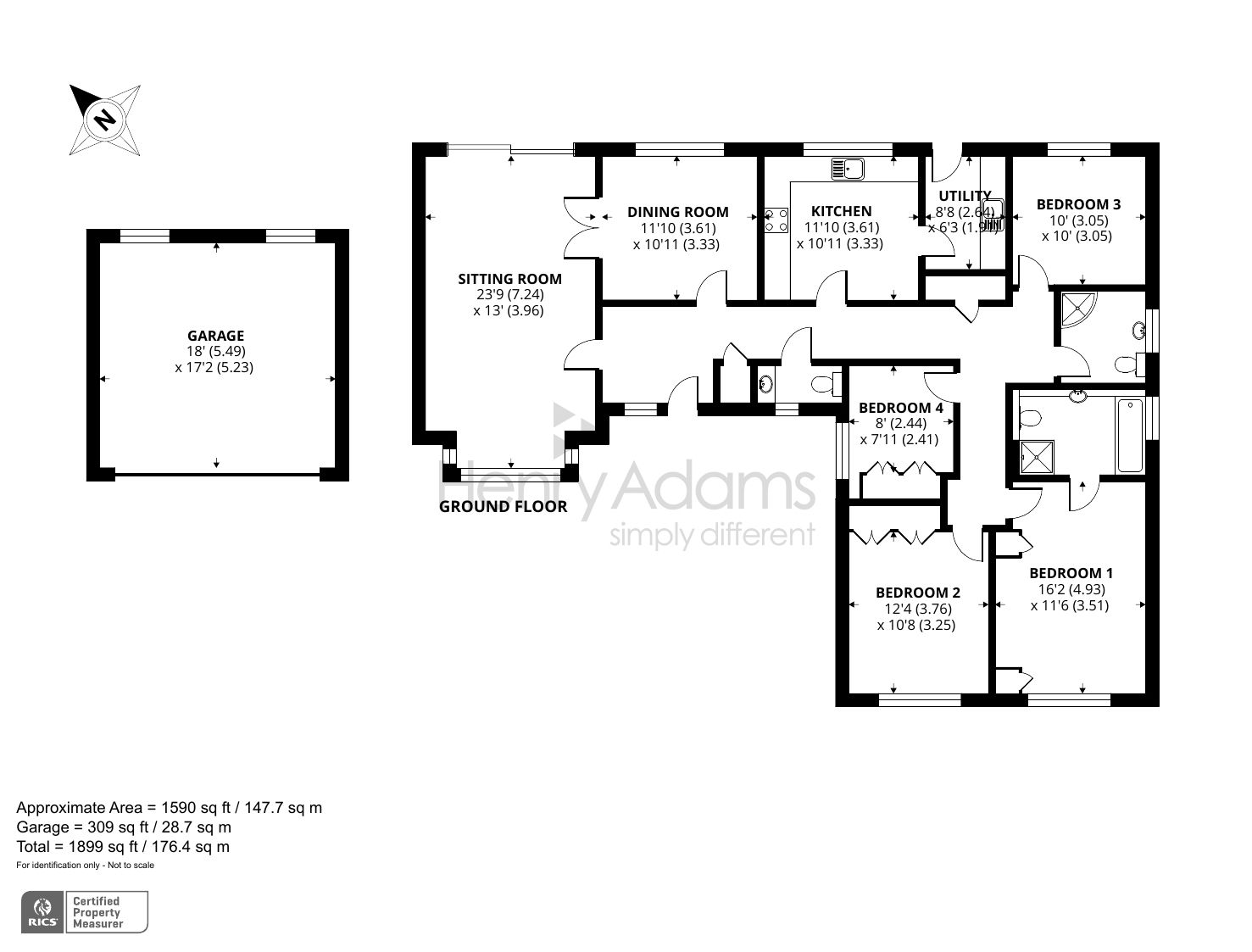 4 bed detached bungalow for sale in Monkmead Lane, West Chiltington