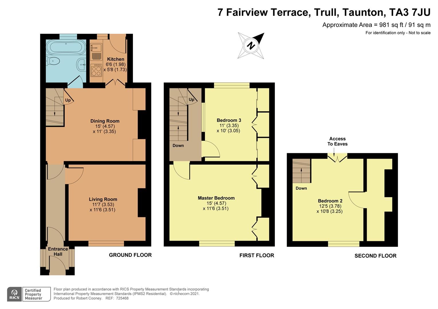 3 bed terraced house for sale in Fairview Terrace, Trull, Taunton TA3